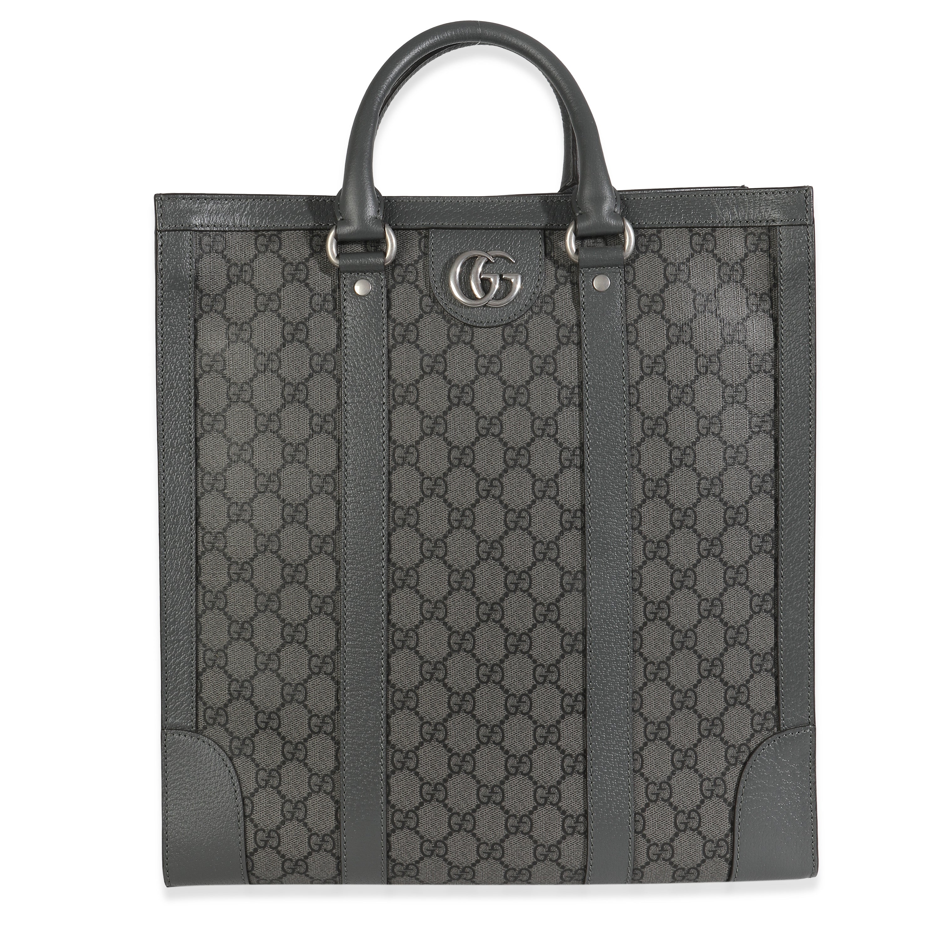 Grey Black GG Coated Canvas Ophidia Medium Tote