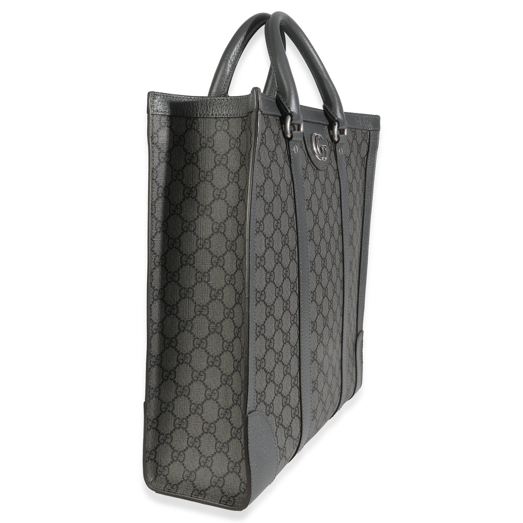 Grey Black GG Coated Canvas Ophidia Medium Tote
