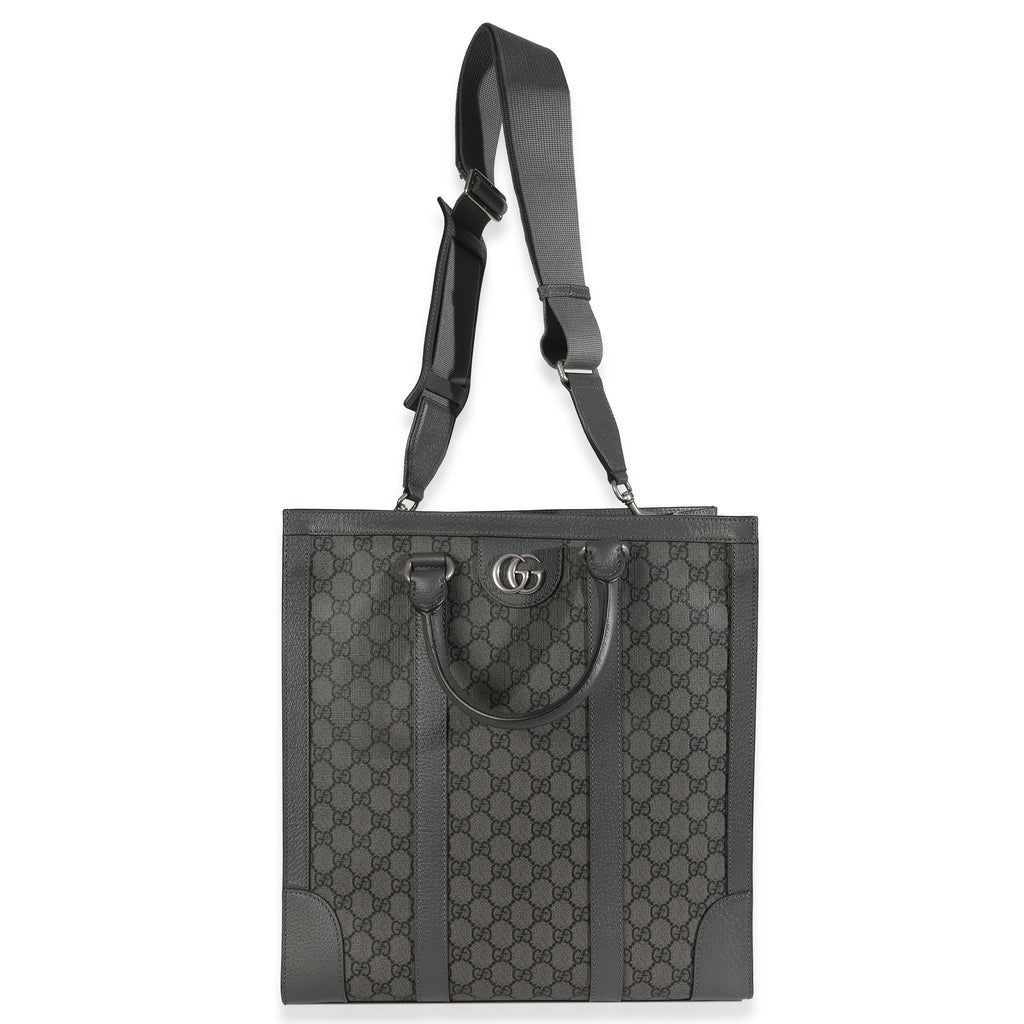 Grey Black GG Coated Canvas Ophidia Medium Tote