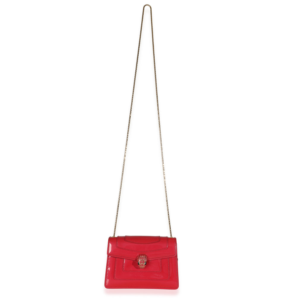 Bvlgari Dark Pink Patent Mini Serpenti Forever Crossbody