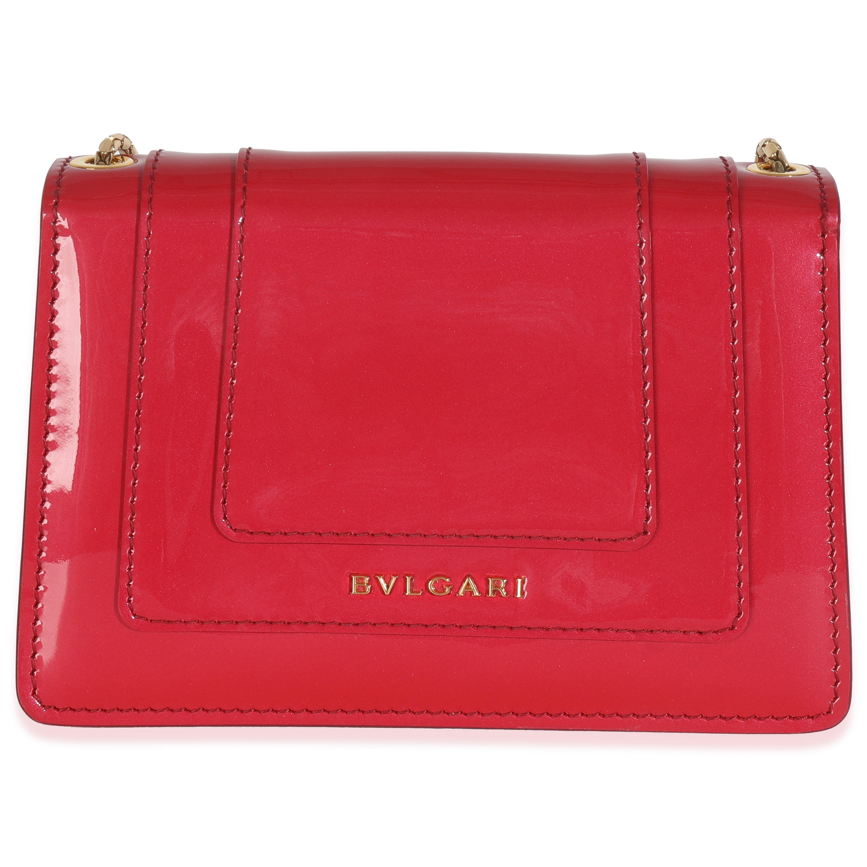 Bvlgari Dark Pink Patent Mini Serpenti Forever Crossbody