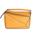 Yellow Grained Calfskin Small Puzzle Bag
