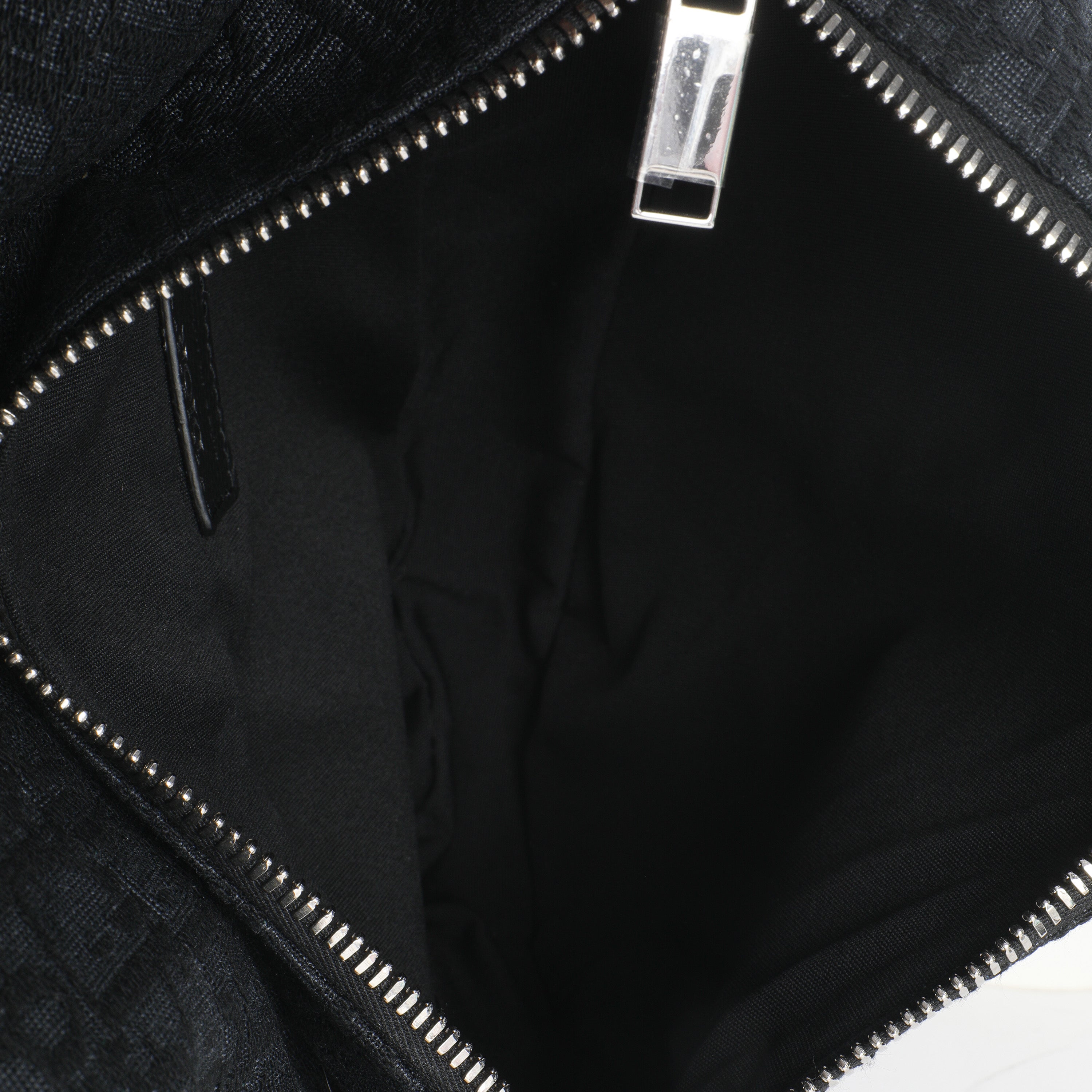 Black Oblique Jacquard Canvas Saddle Crossbody