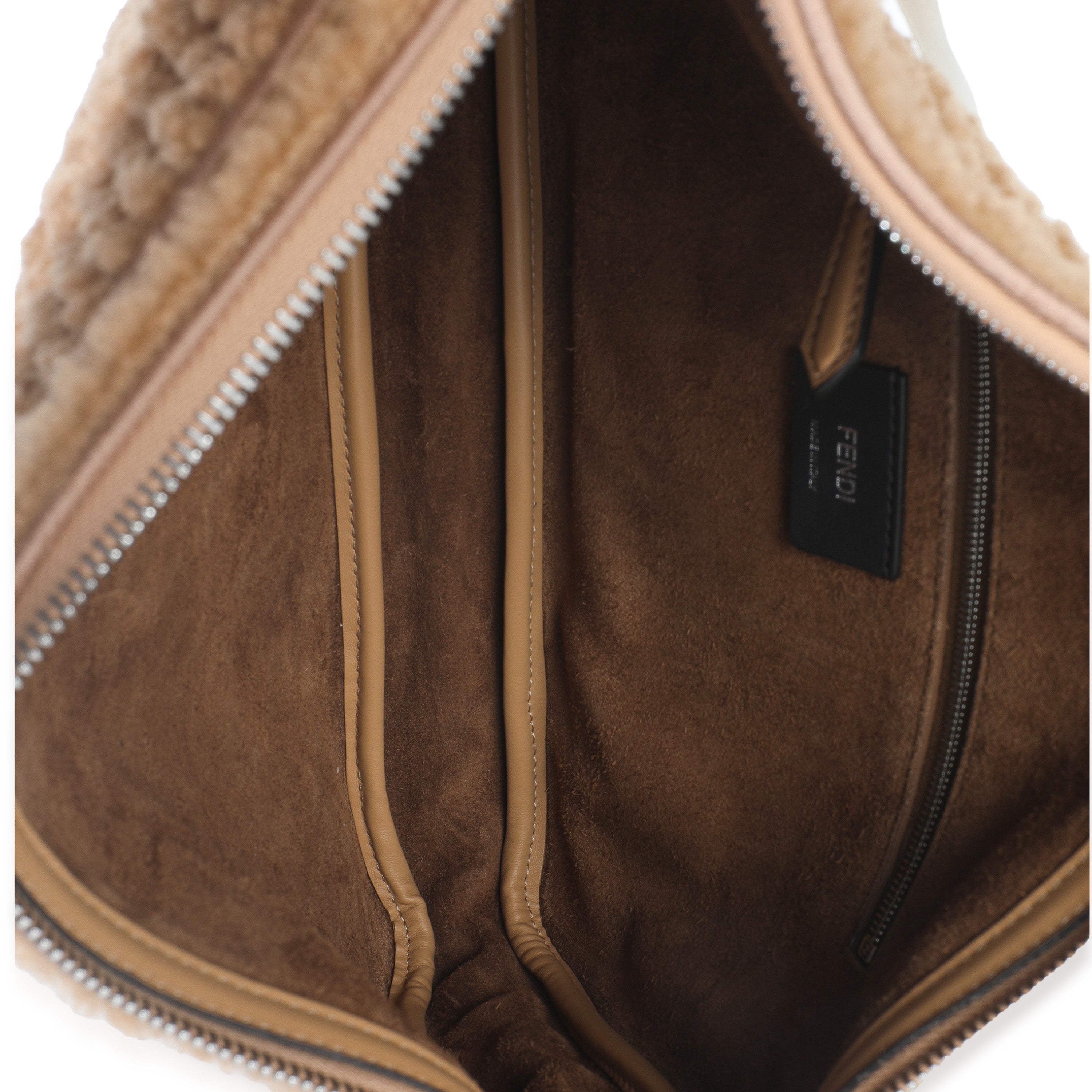 Miele Scuro Shearling Vitello Medium Simply Fendi Shoulder Bag