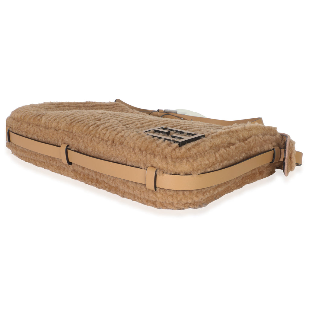 Miele Scuro Shearling Vitello Medium Simply Fendi Shoulder Bag