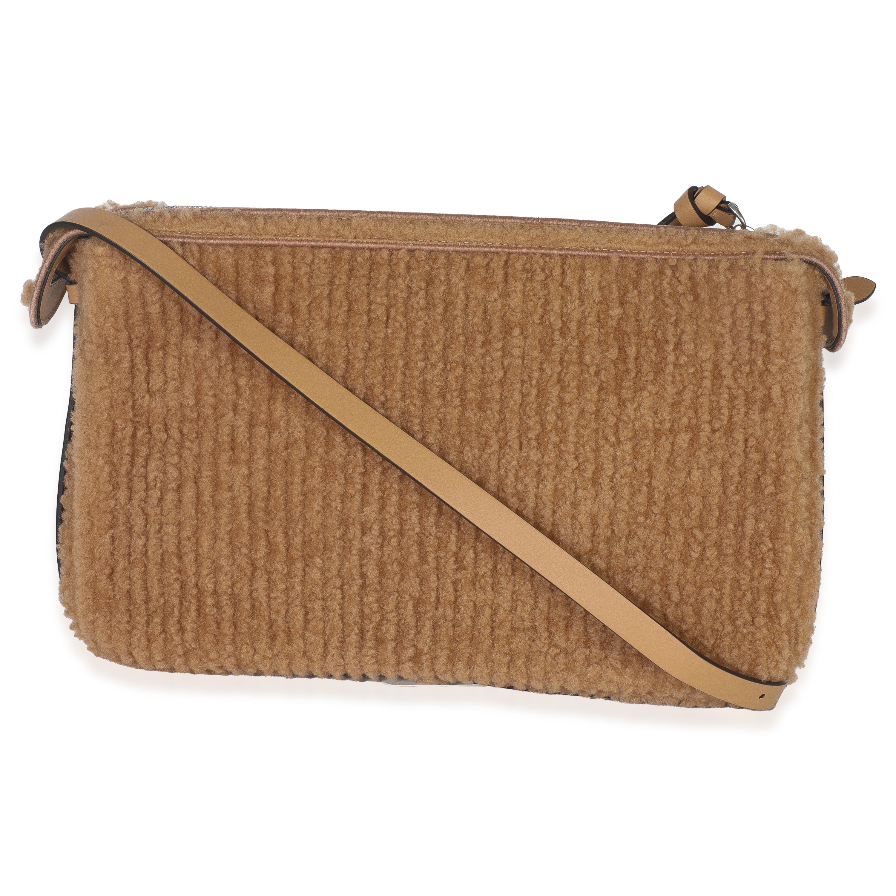 Miele Scuro Shearling Vitello Medium Simply Fendi Shoulder Bag