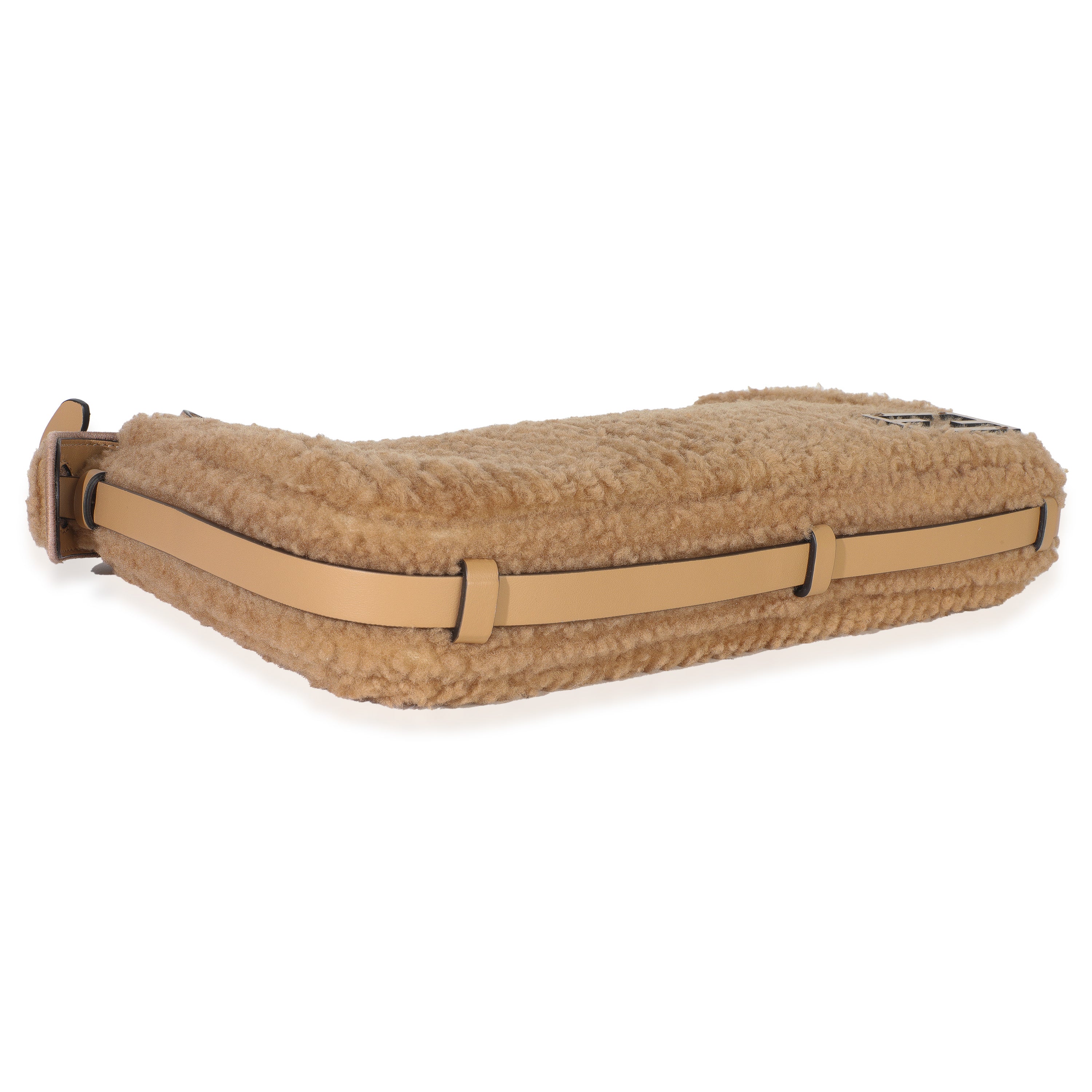 Miele Scuro Shearling Vitello Medium Simply Fendi Shoulder Bag