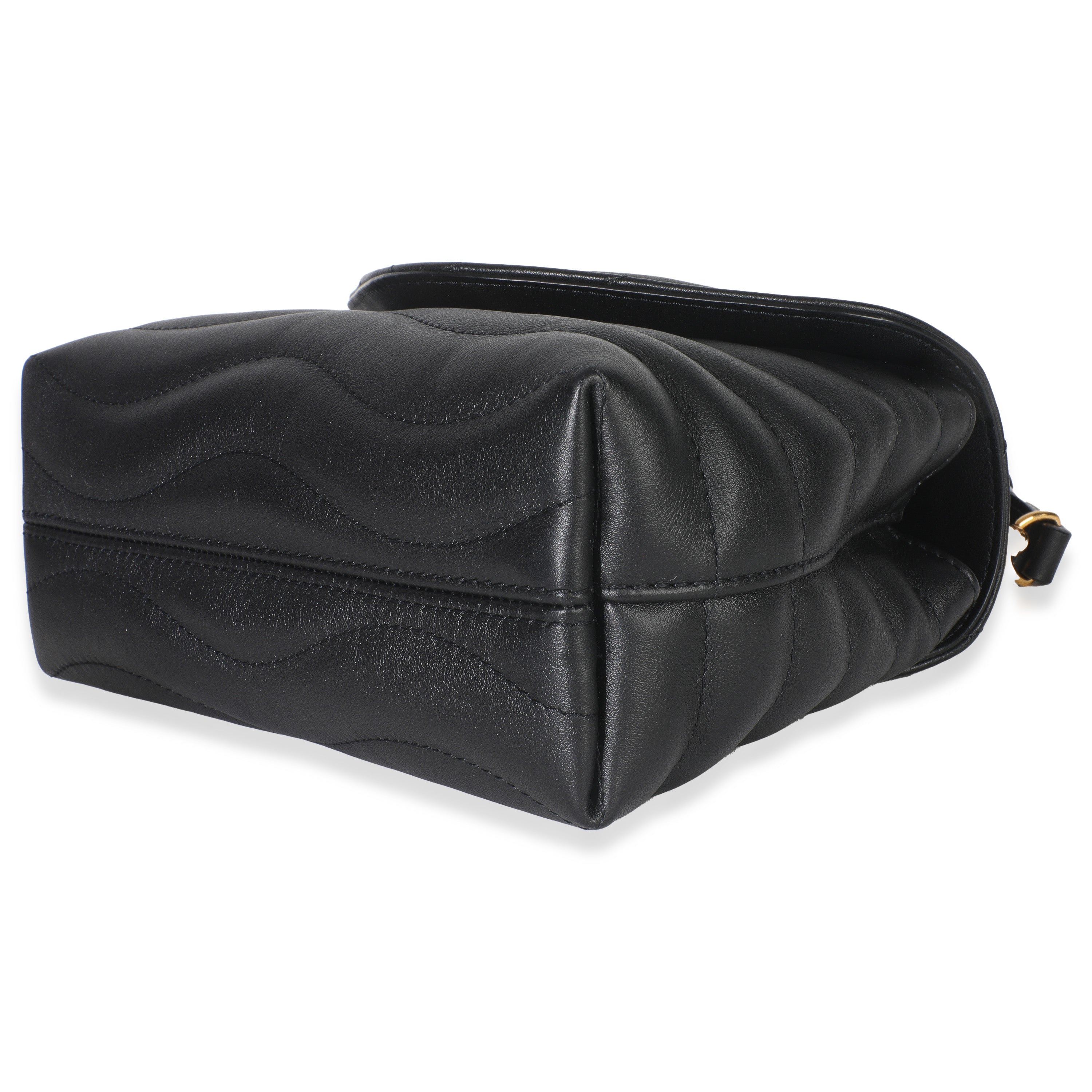 Black Calfskin New Wave Hold Me Top Handle Bag