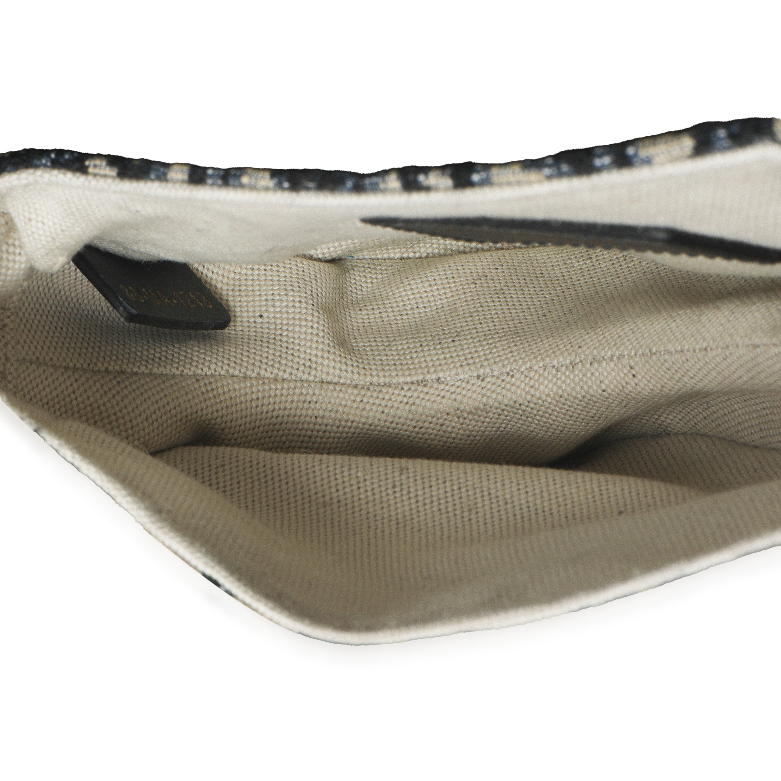 Blue Oblique Canvas Mini Saddle Bag