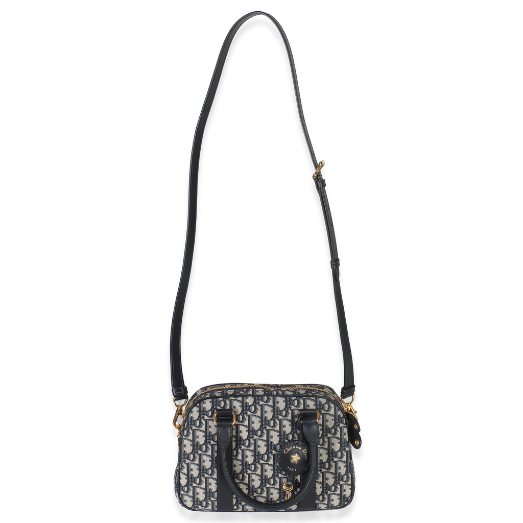 Navy Oblique Canvas Small D Vibe Bowling Bag