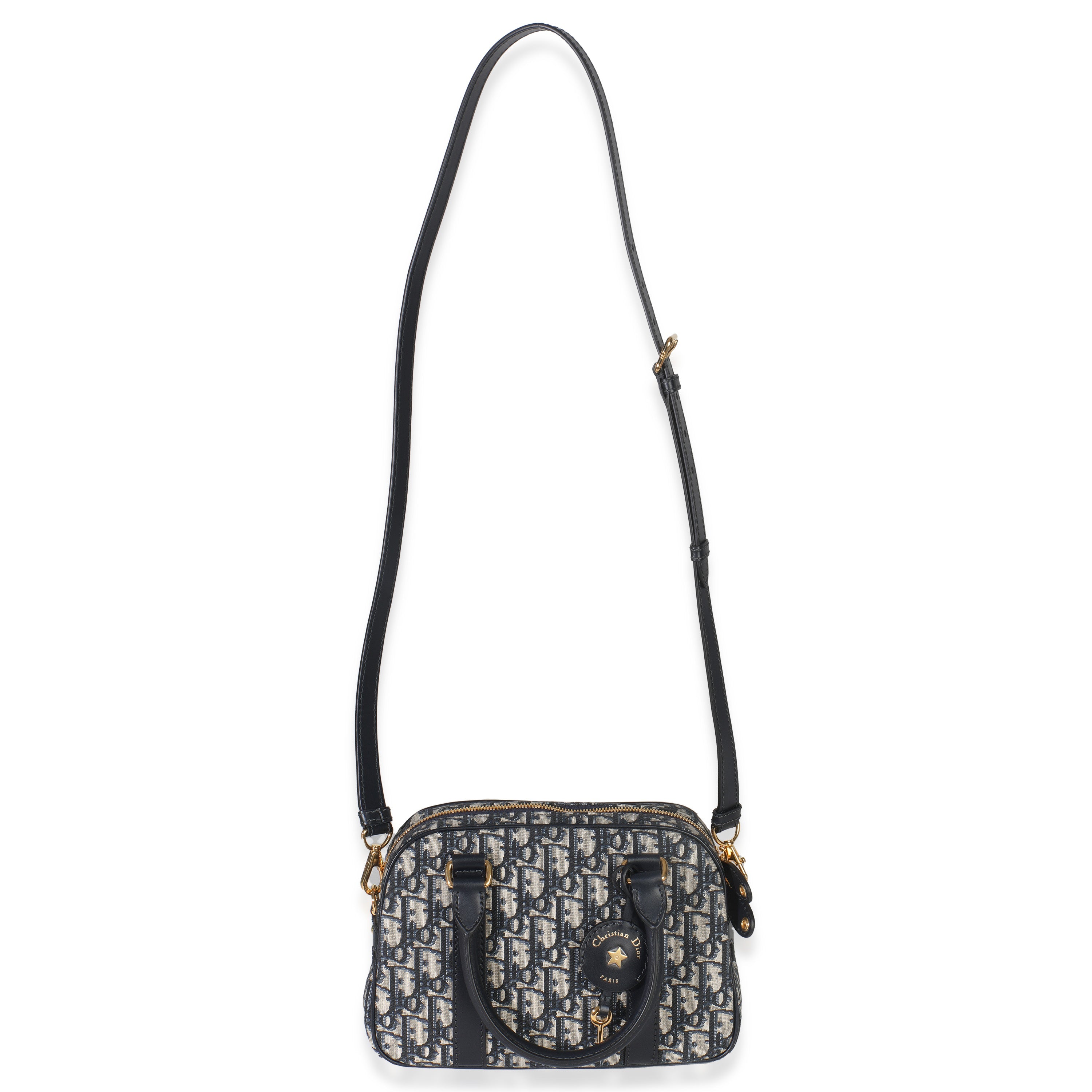Navy Oblique Canvas Small D Vibe Bowling Bag