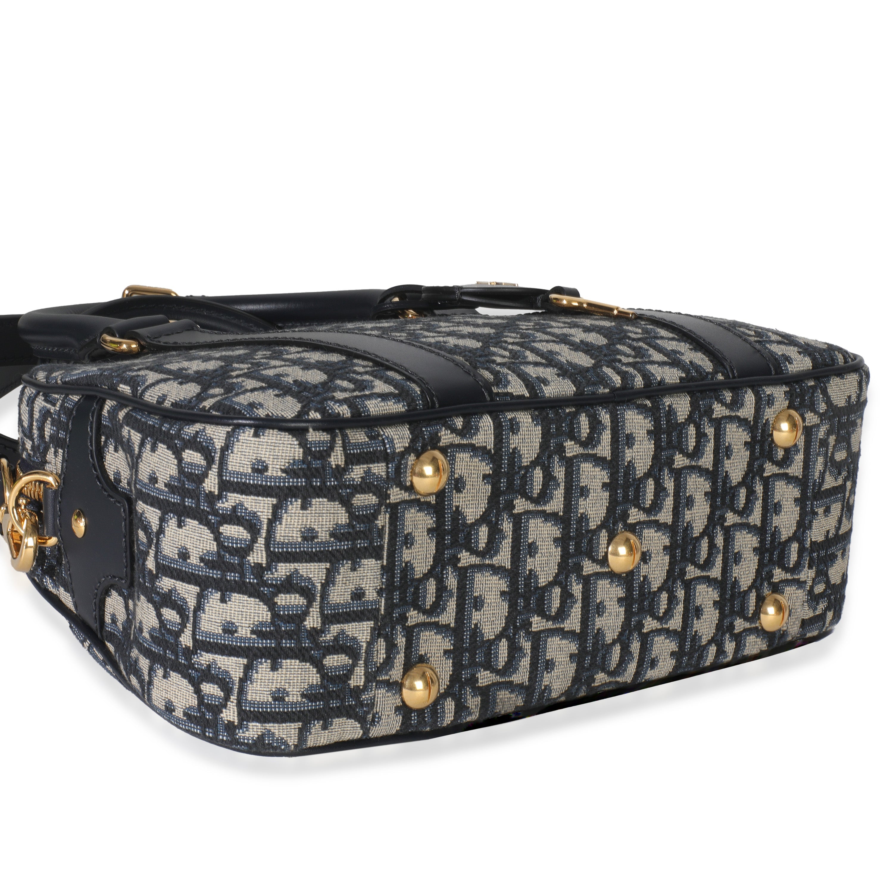 Navy Oblique Canvas Small D Vibe Bowling Bag
