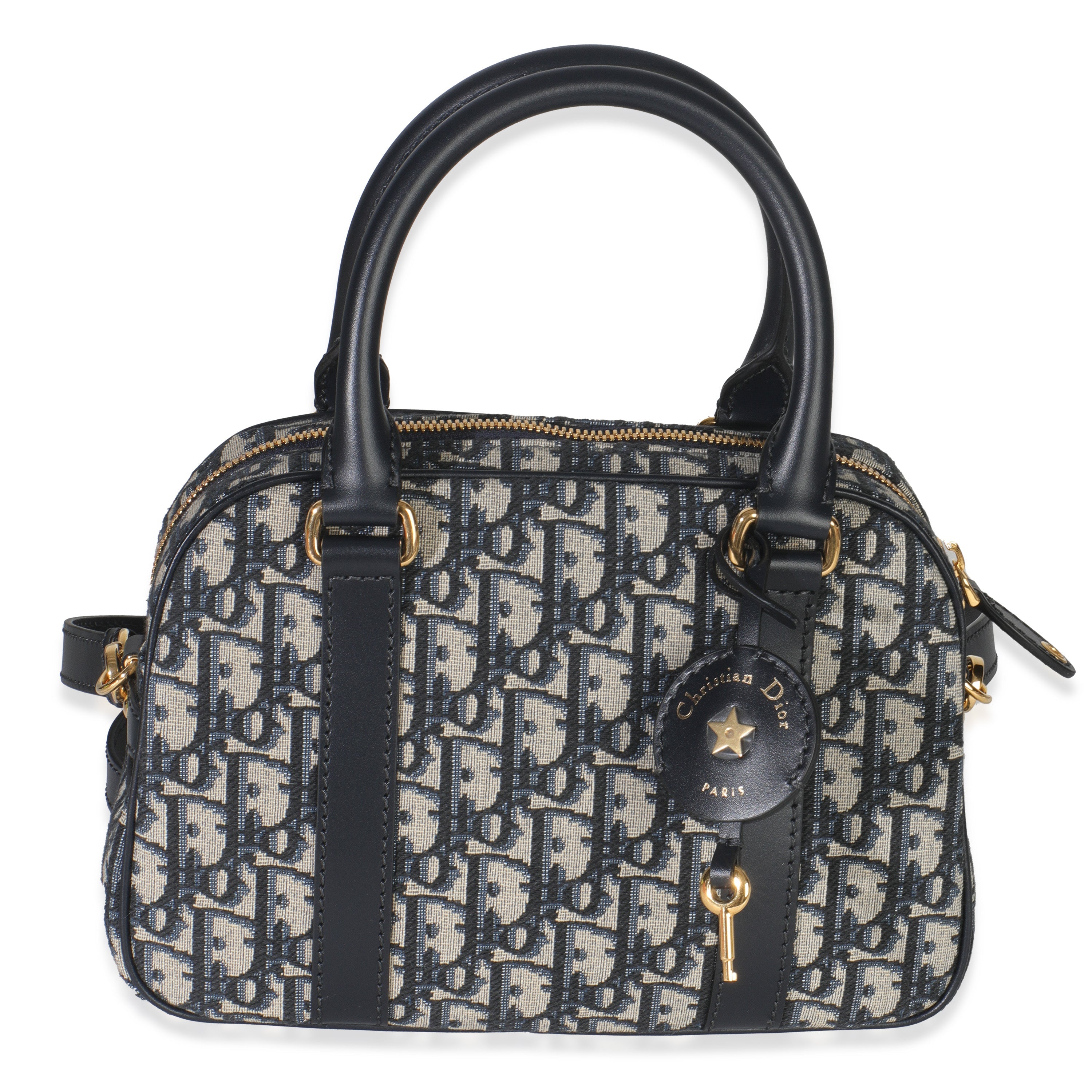 Navy Oblique Canvas Small D Vibe Bowling Bag
