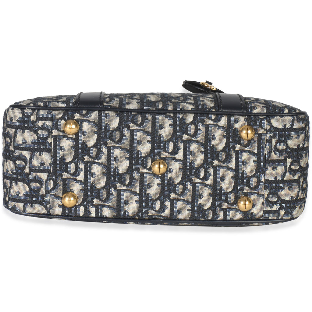 Navy Oblique Canvas Small D Vibe Bowling Bag