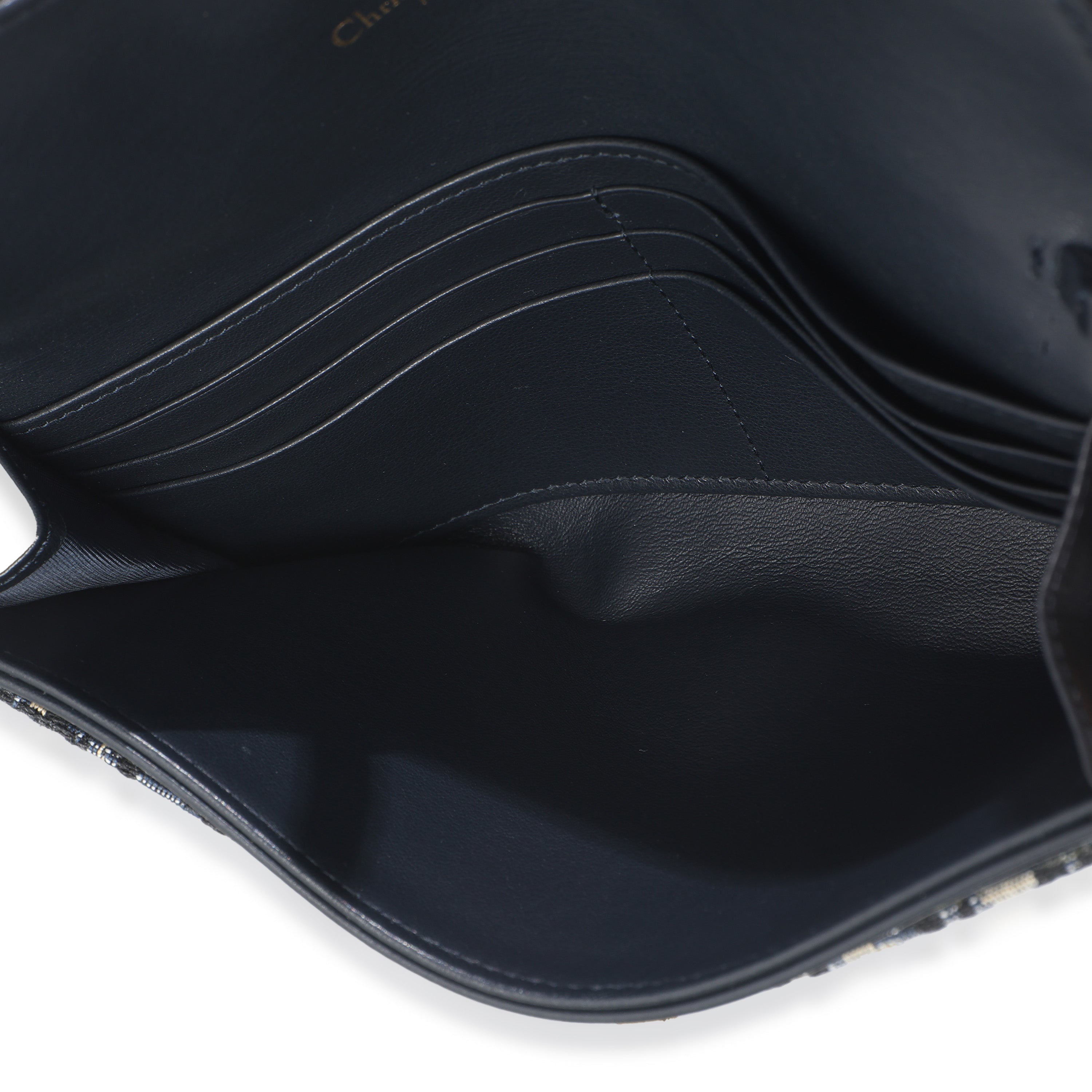 Blue Oblique Canvas Saddle Chain Pouch