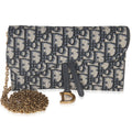 Blue Oblique Canvas Saddle Chain Pouch