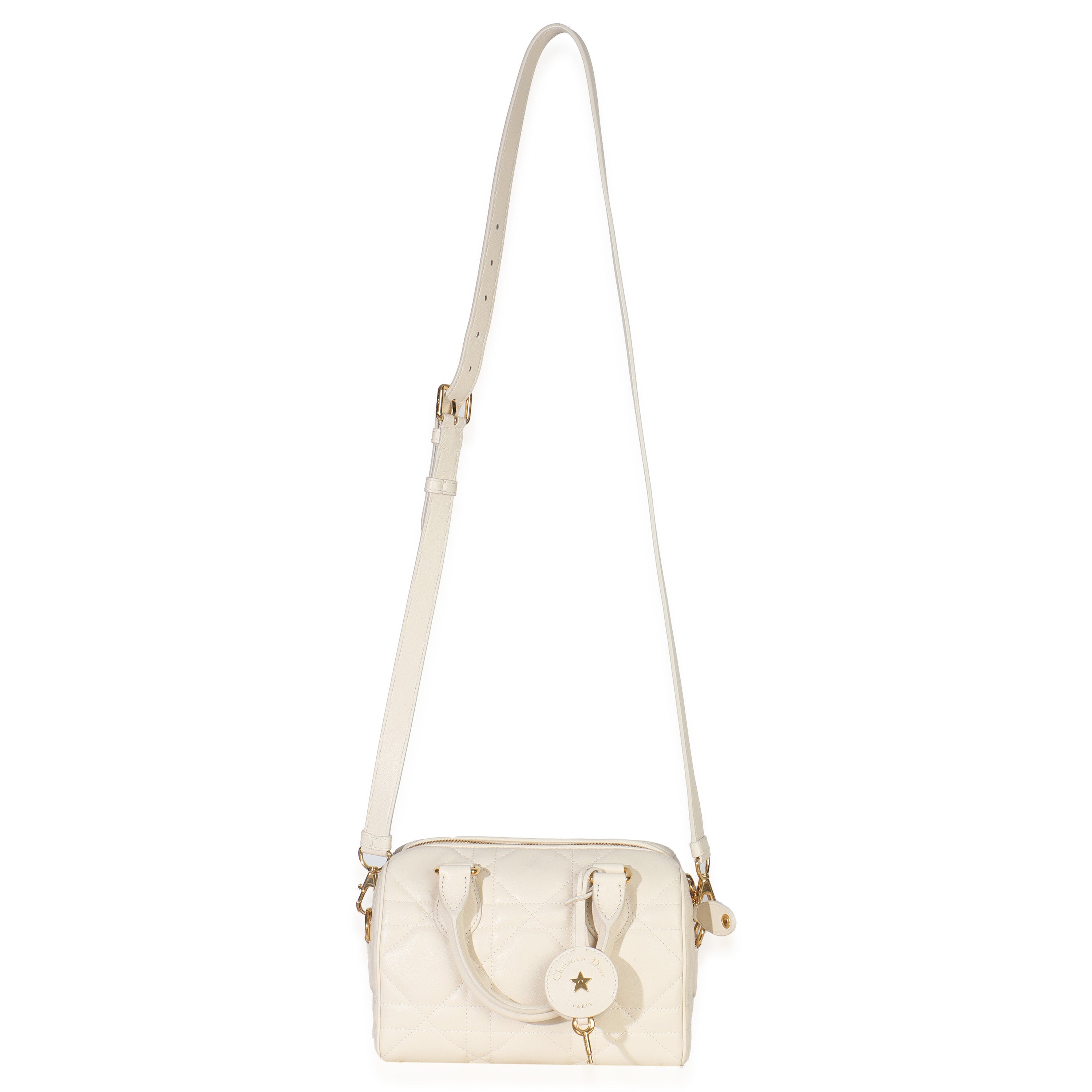 Dusty Ivory Macrocannage Calfskin Dior Groove 20 Bag