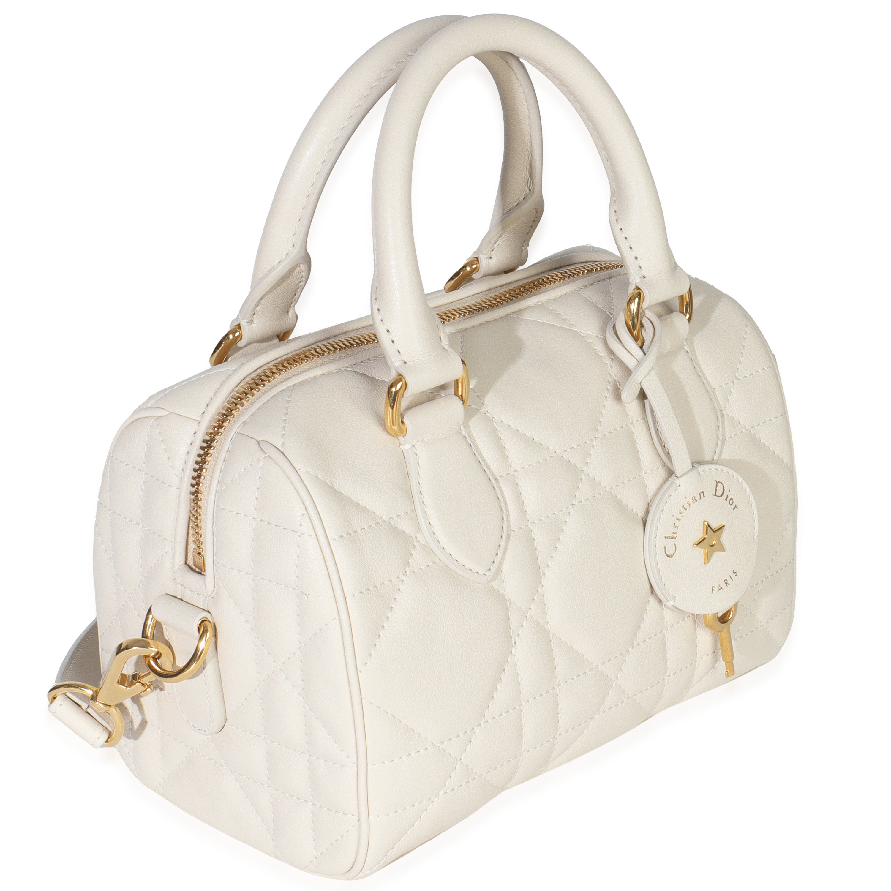 Dusty Ivory Macrocannage Calfskin Dior Groove 20 Bag