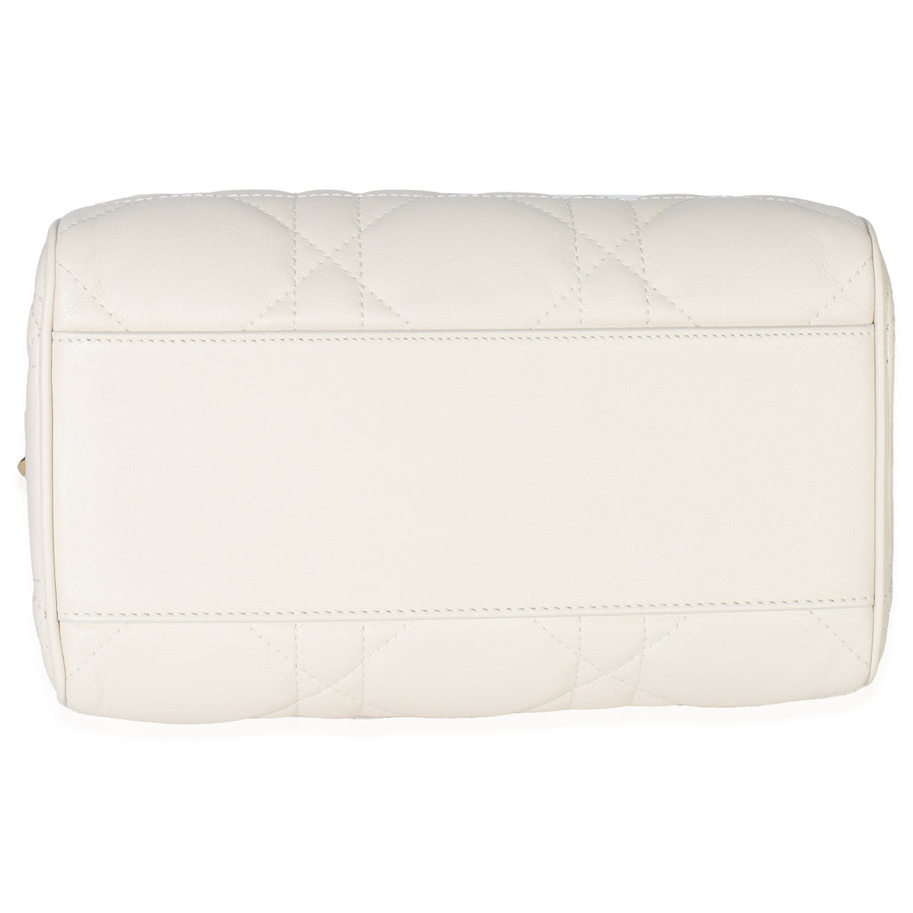 Dusty Ivory Macrocannage Calfskin Dior Groove 20 Bag