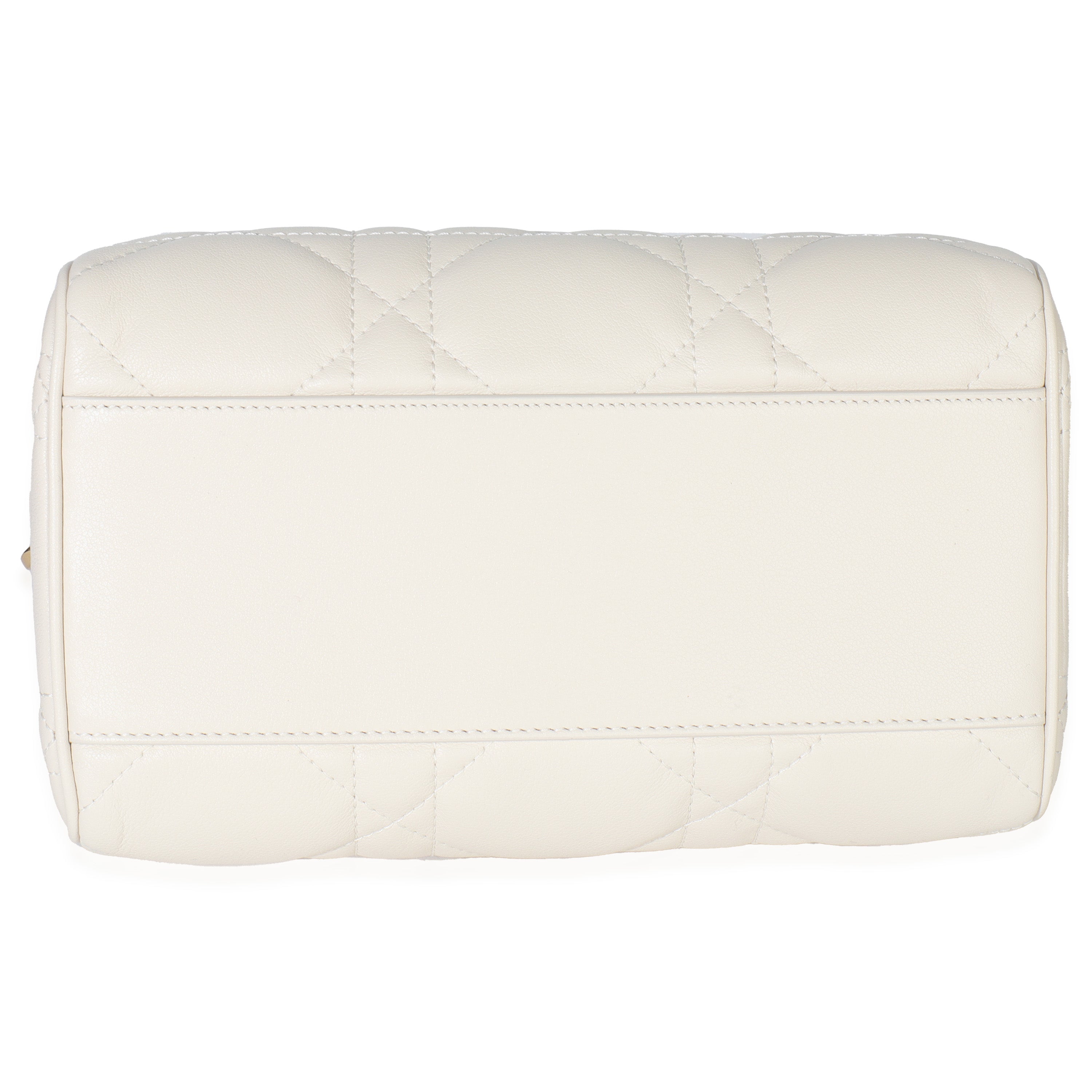 Dusty Ivory Macrocannage Calfskin Dior Groove 20 Bag