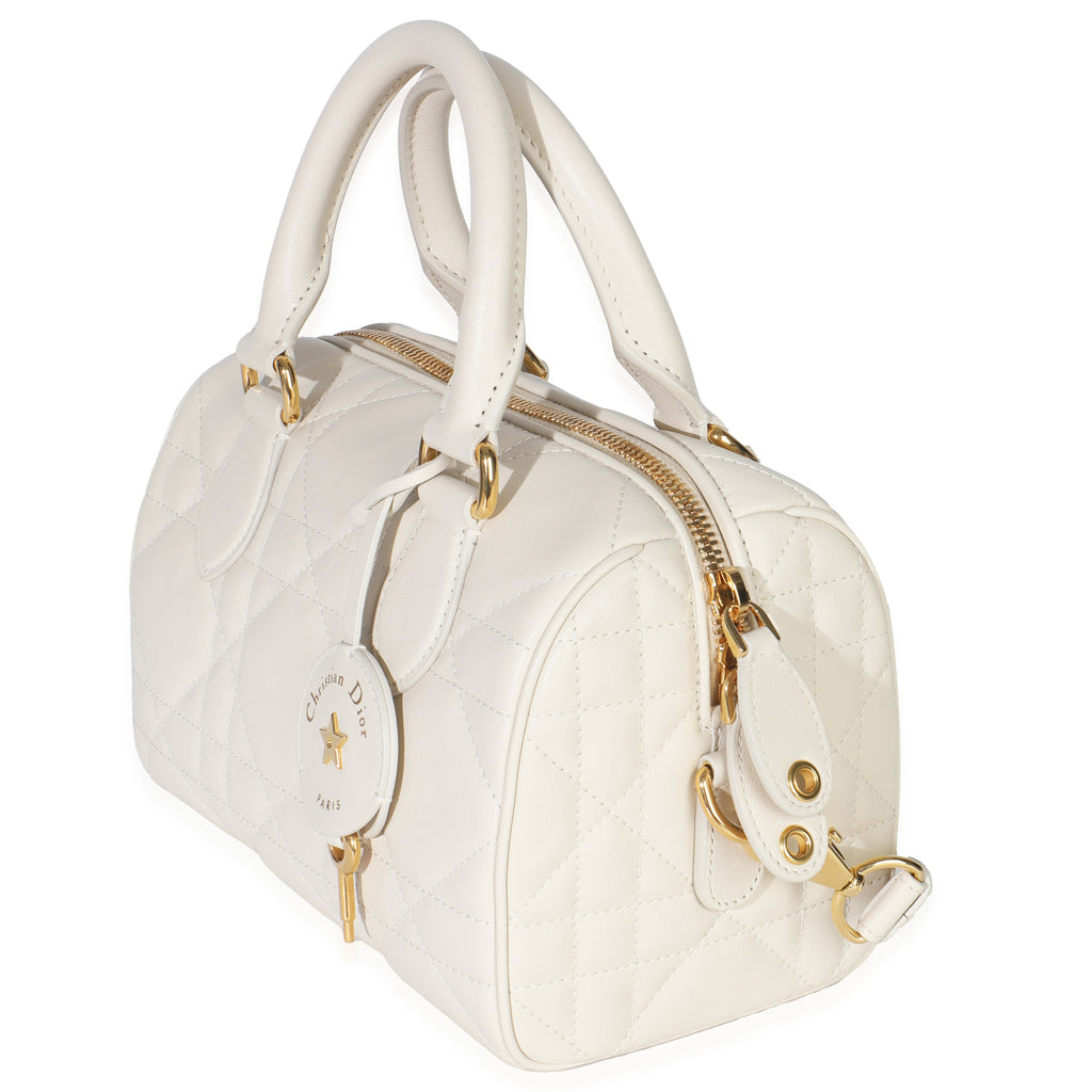 Dusty Ivory Macrocannage Calfskin Dior Groove 20 Bag