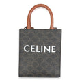 Brown Triomphe Canvas  Mini Vertical Cabas
