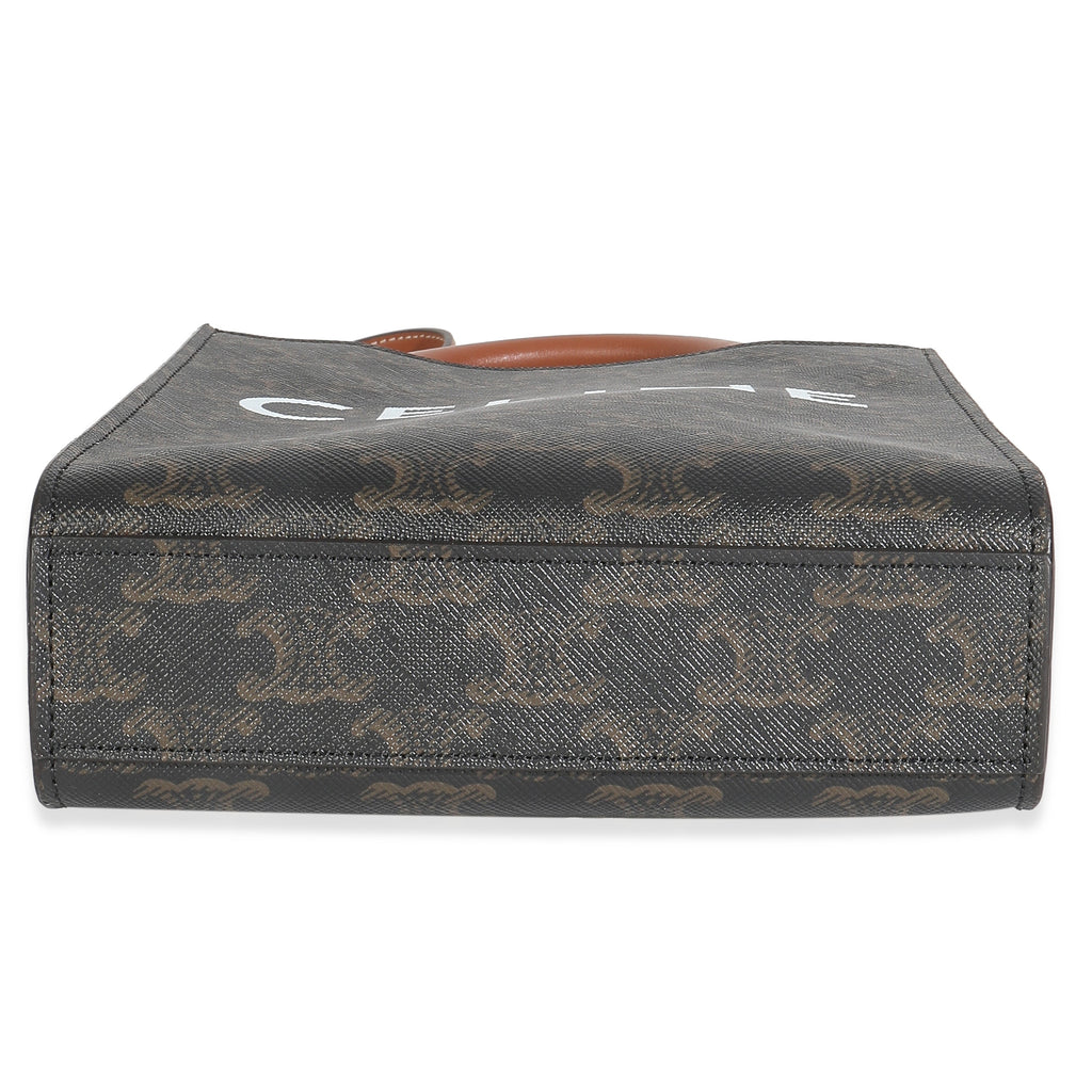 Brown Triomphe Canvas  Mini Vertical Cabas