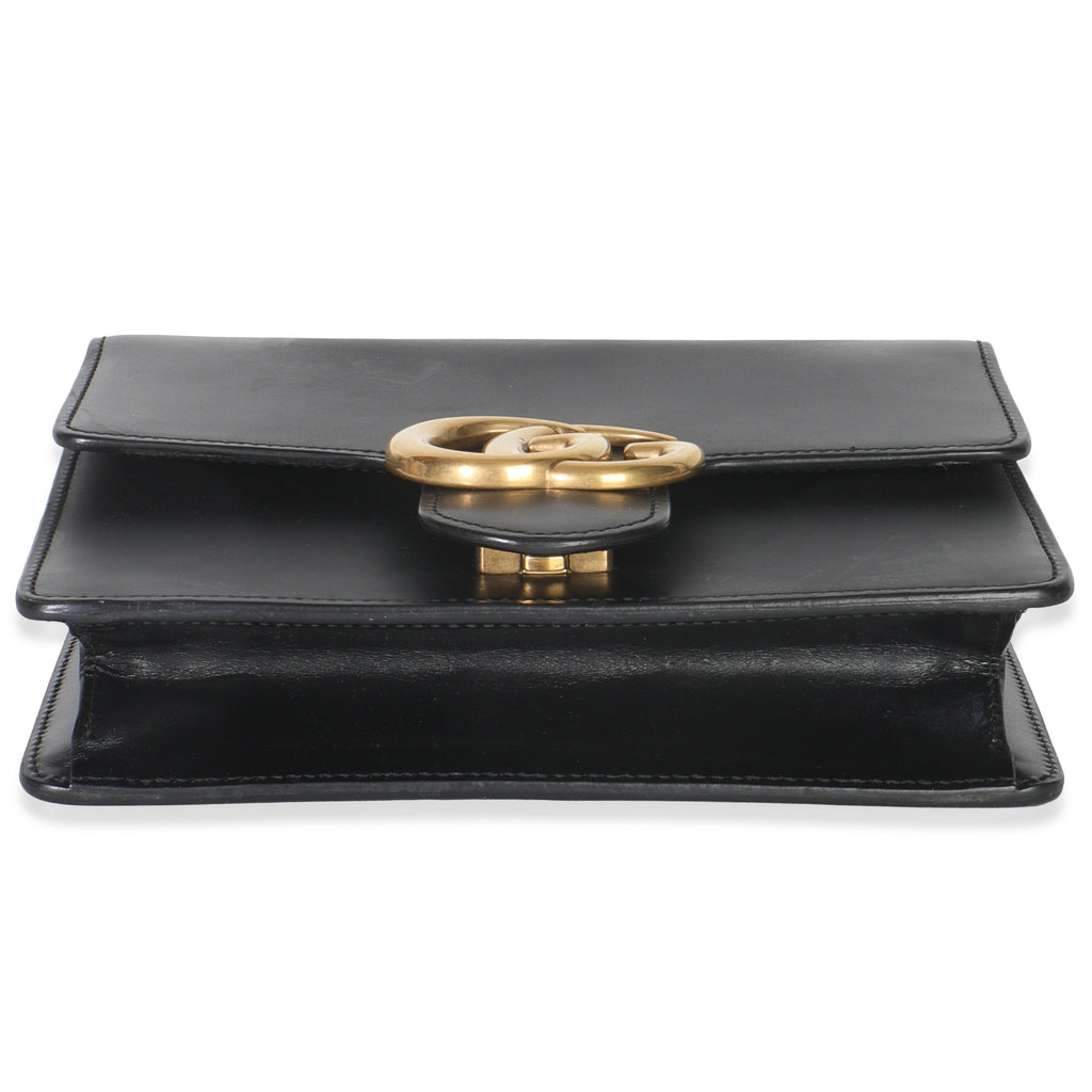 Black Smooth Calfskin Small GG Marmont Chain Bag