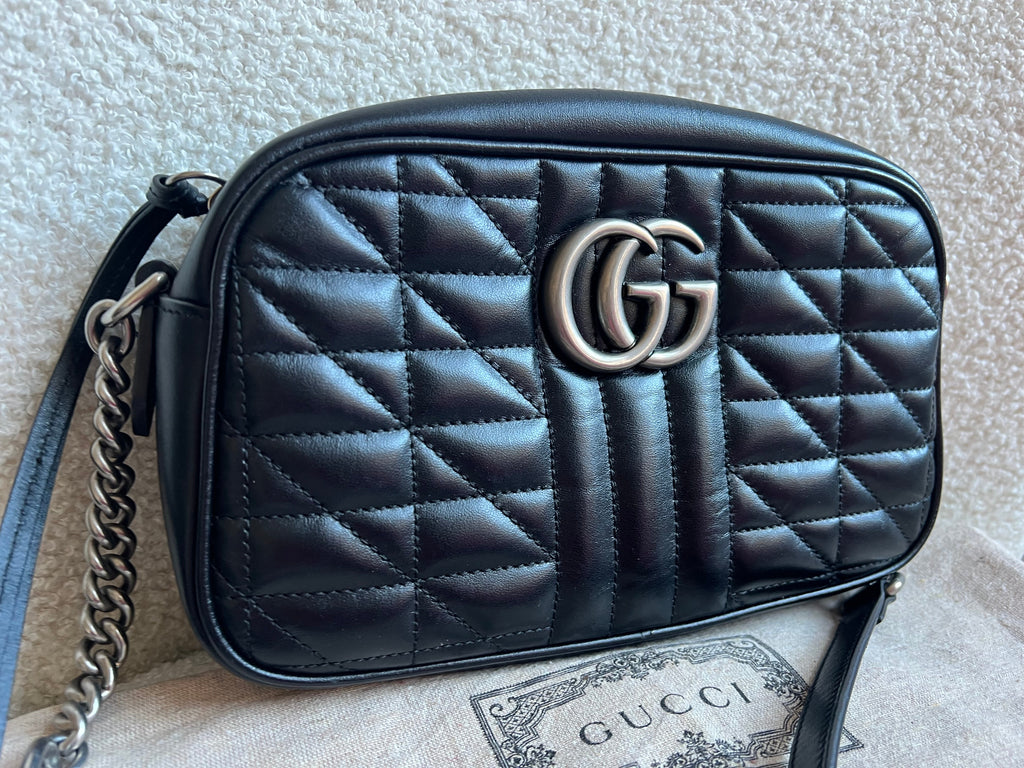 Gucci Aria GG Black Marmont Small Shoulder Bag (RRP £1440)