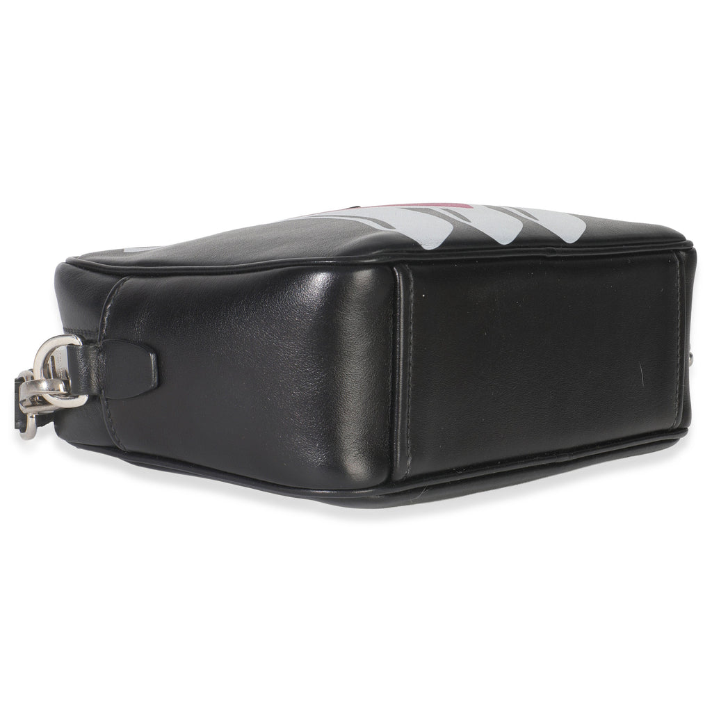 Black Pink Calfskin Banana Logo Crossbody Bag