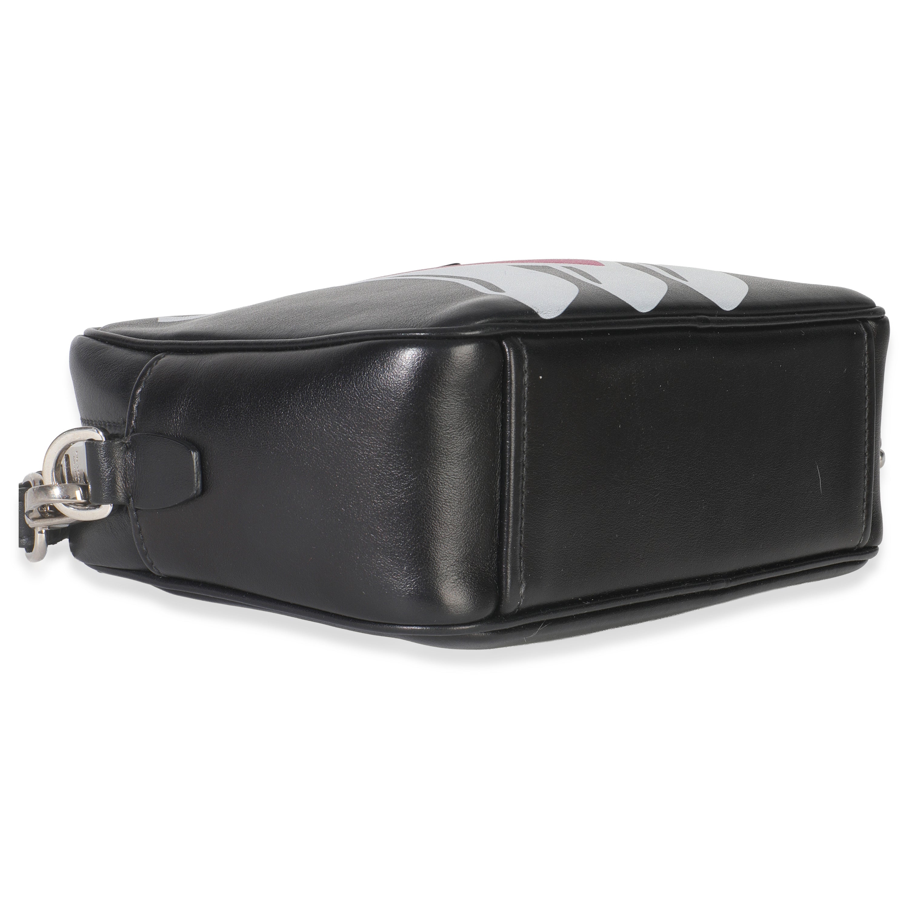 Black Pink Calfskin Banana Logo Crossbody Bag