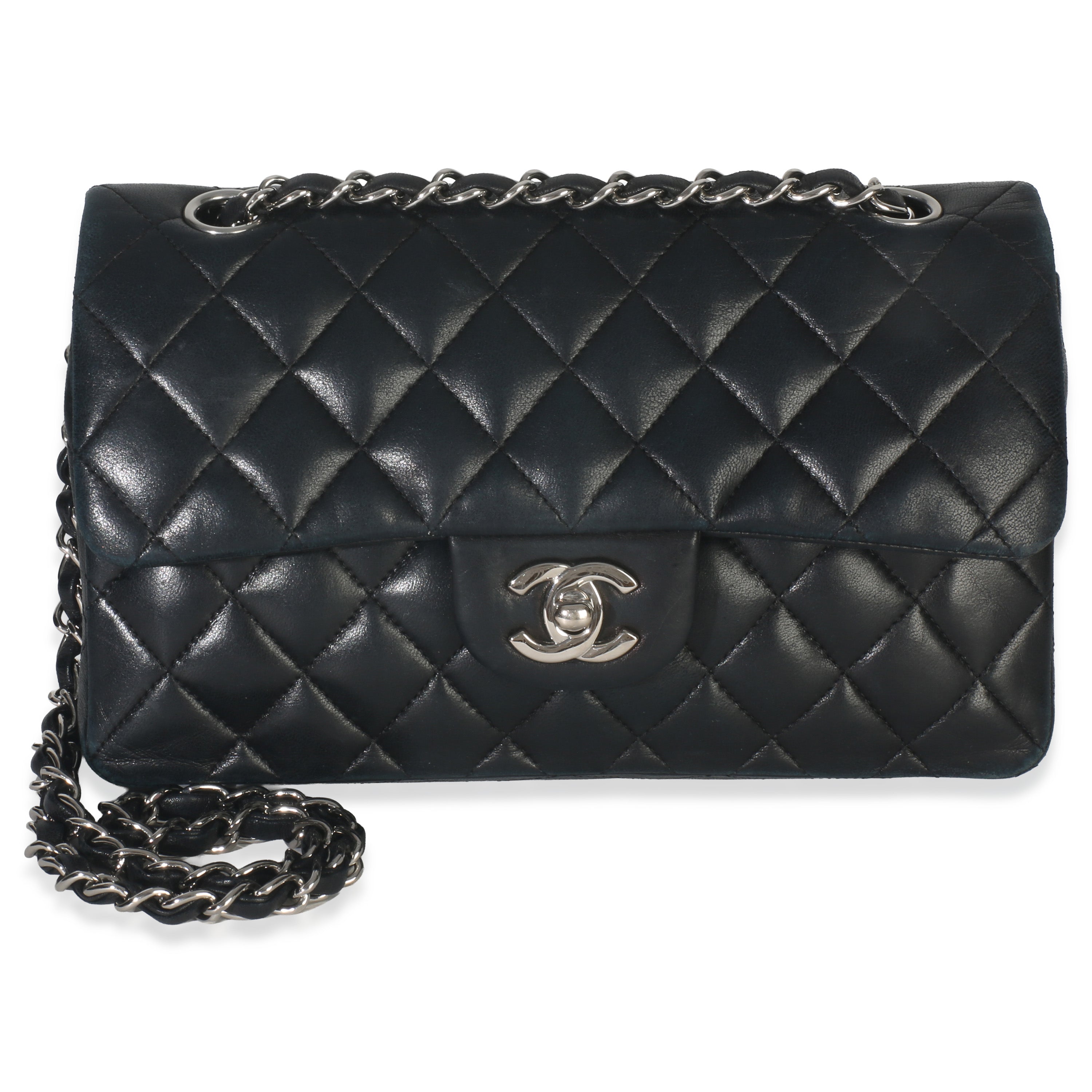 Black Quilted Lambskin Small Classic Double Flap Bag