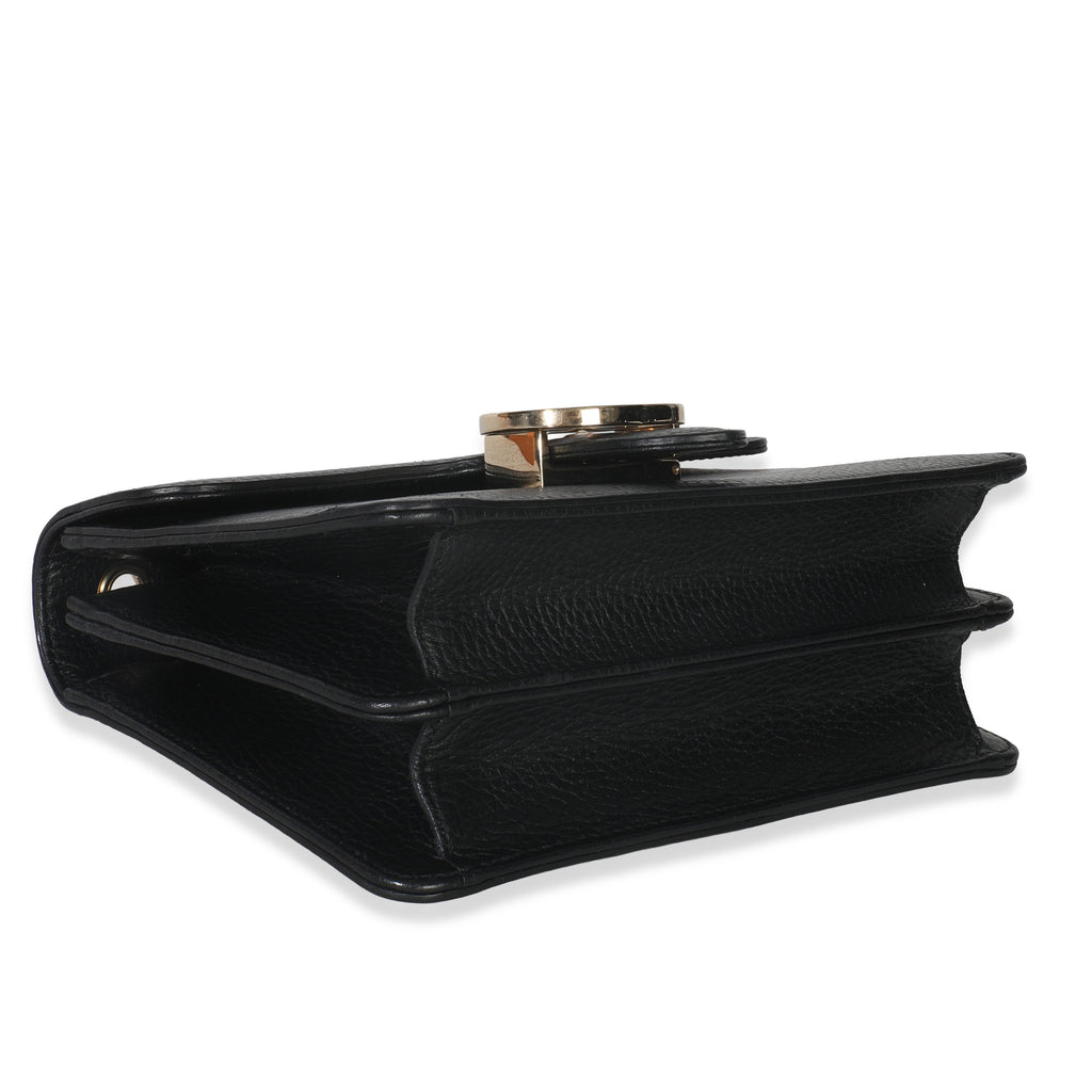 Black Dollar Calfskin Interlocking G Small Bag