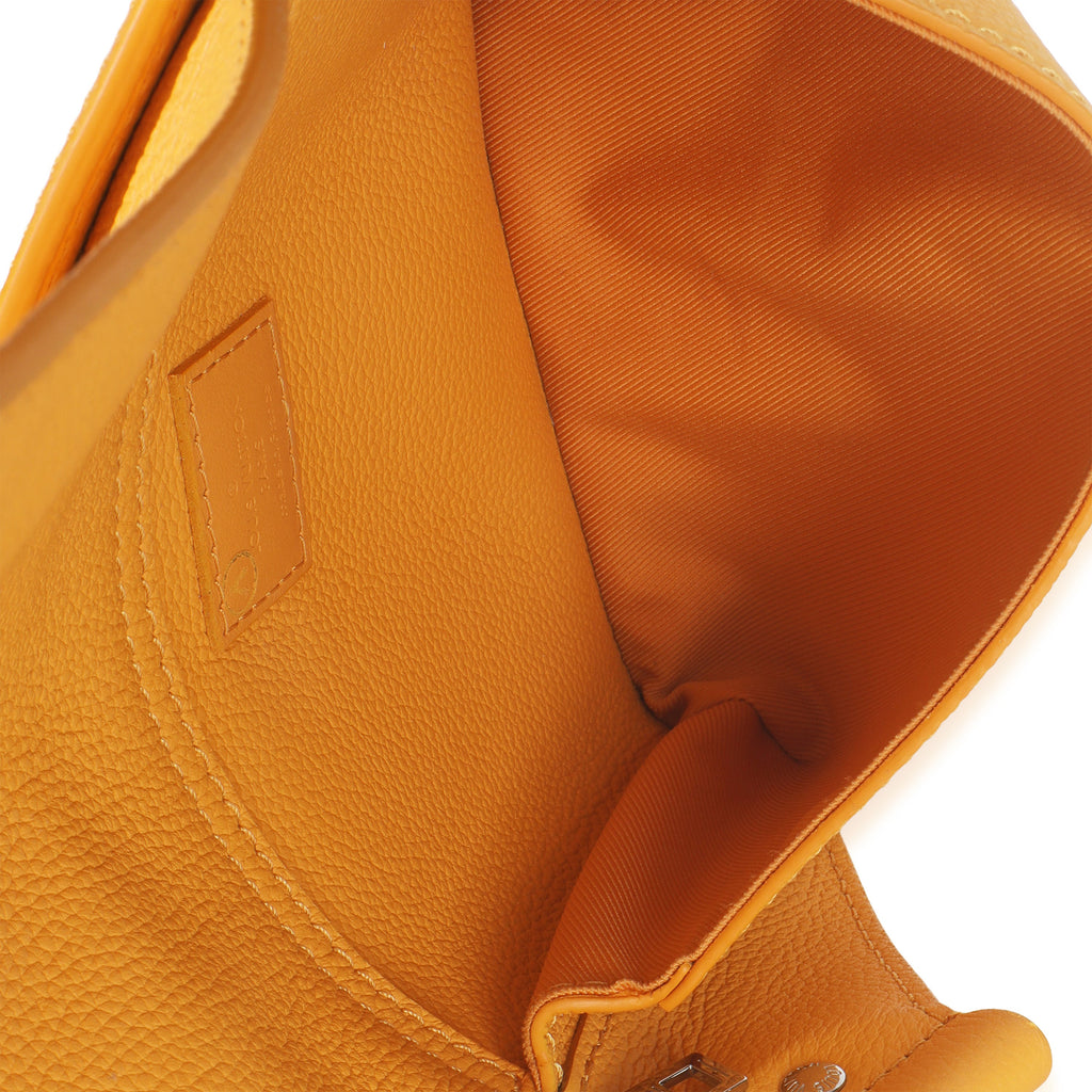 Safran Yellow Grained Calfskin Aerogram Takeoff Slingbag