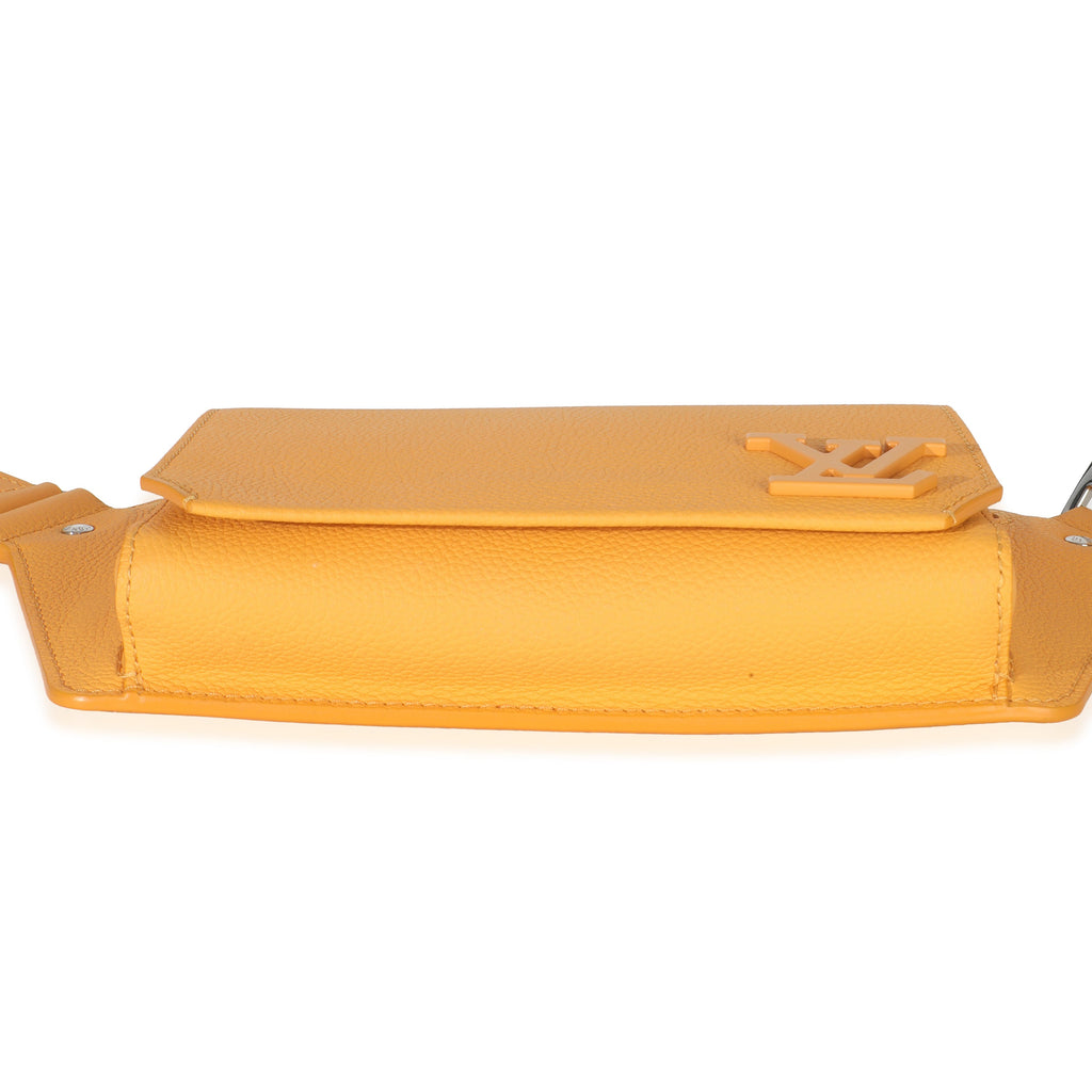 Safran Yellow Grained Calfskin Aerogram Takeoff Slingbag