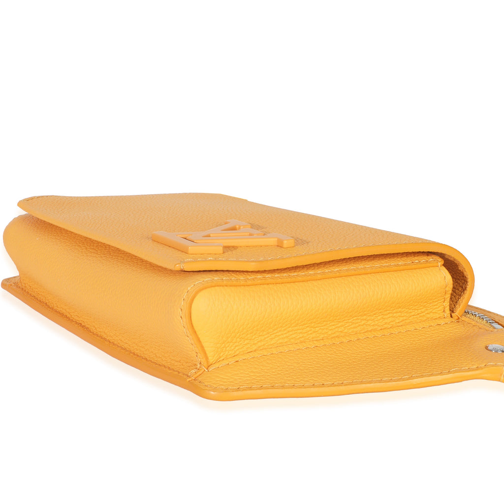 Safran Yellow Grained Calfskin Aerogram Takeoff Slingbag