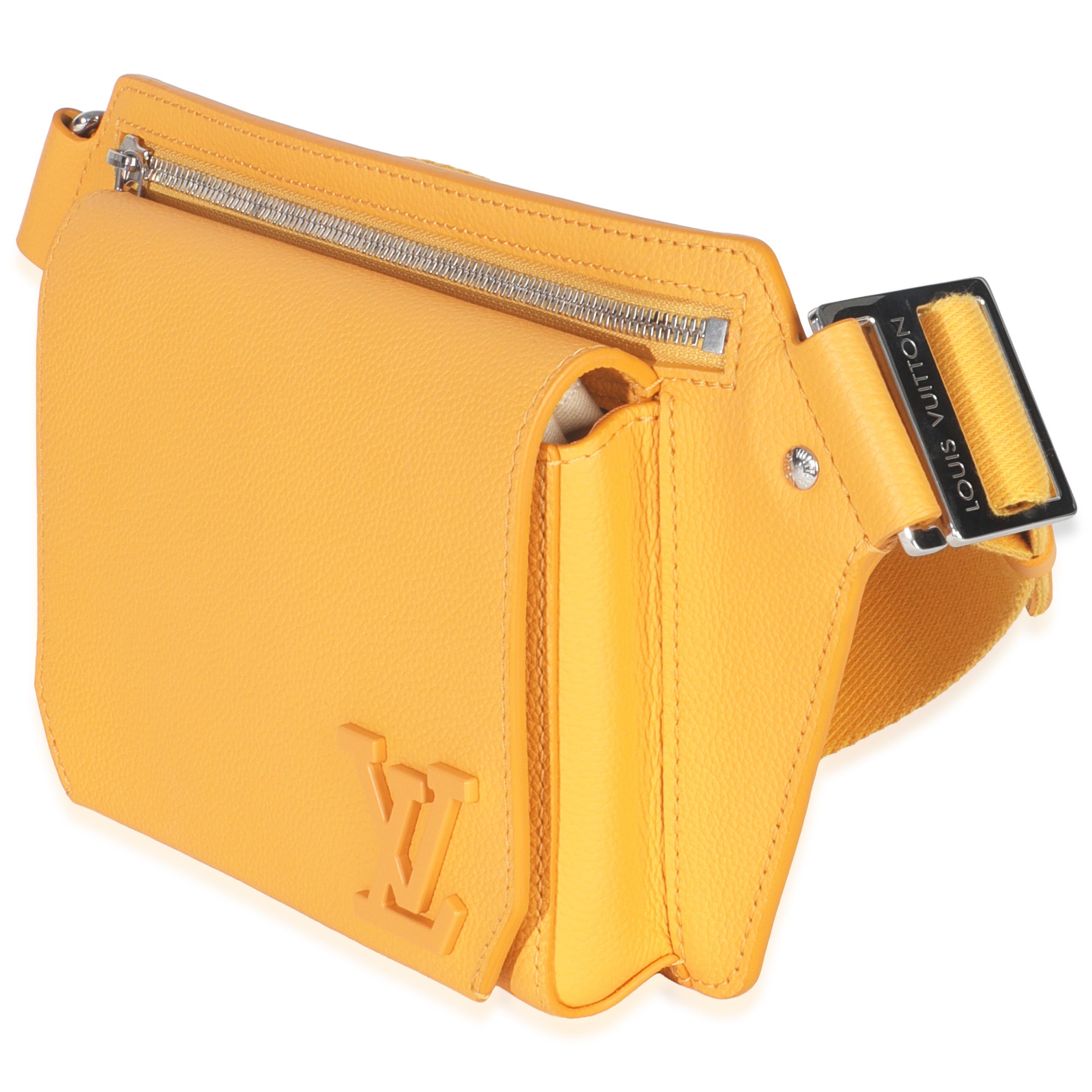 Safran Yellow Grained Calfskin Aerogram Takeoff Slingbag