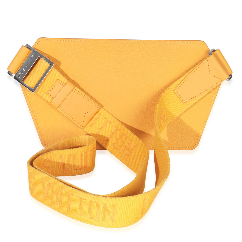 Safran Yellow Grained Calfskin Aerogram Takeoff Slingbag