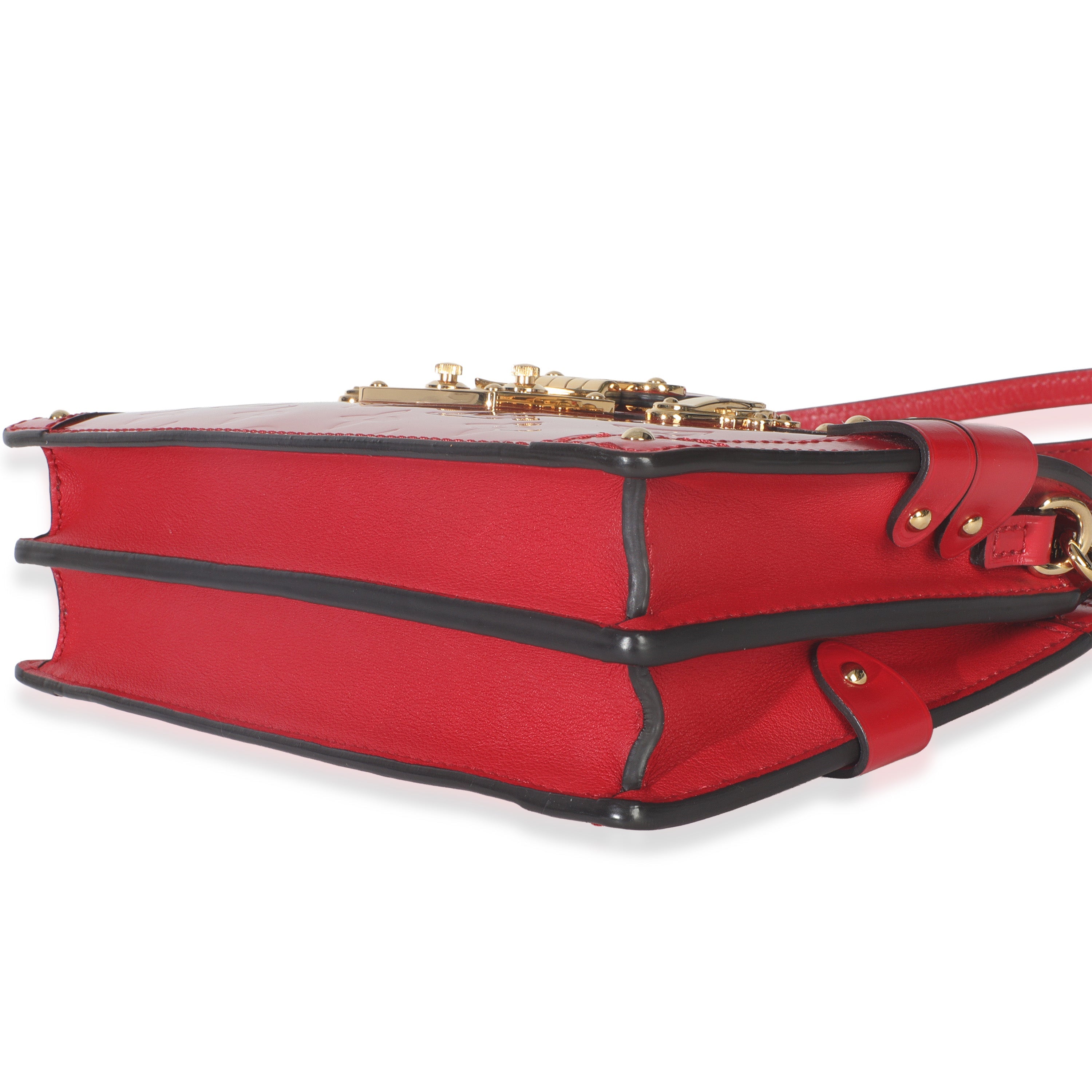 Cherry Monogram Vernis Trunk Clutch Bag