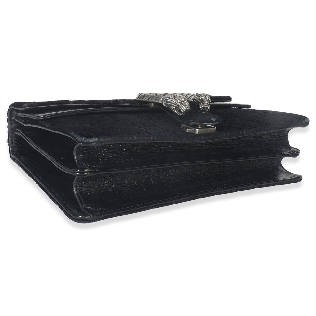 Black GG Embossed Velvet Small Dionysus Chain Bag