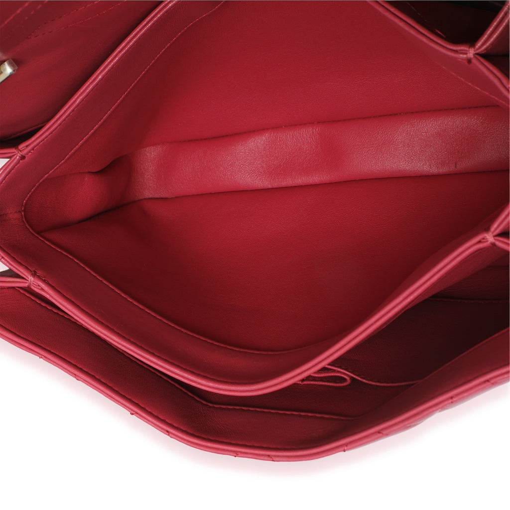 Pink Quilted Lambskin Medium Trendy CC Flap Dual Handle Bag