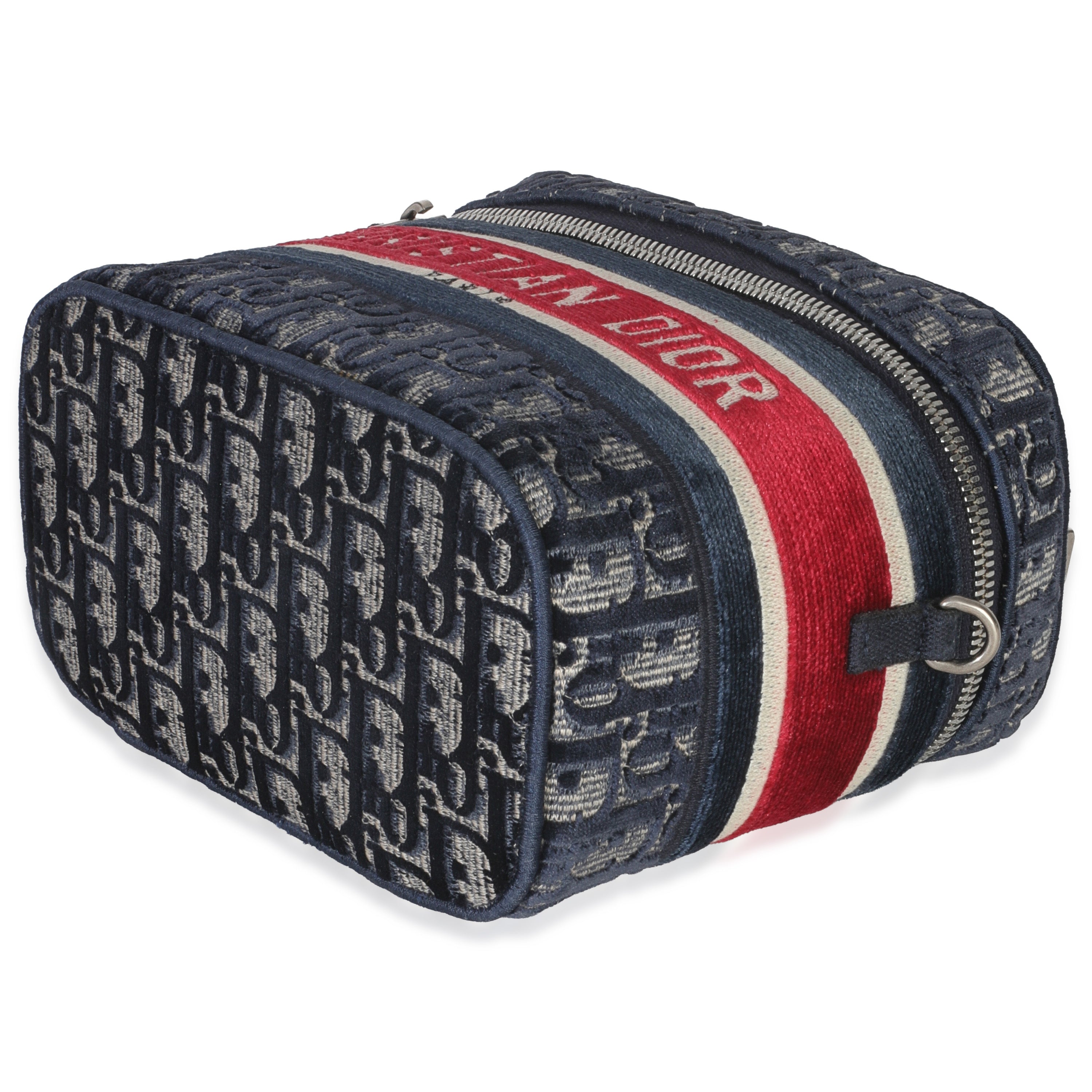 Blue Red Velvet Oblique Diortravel Vanity Case