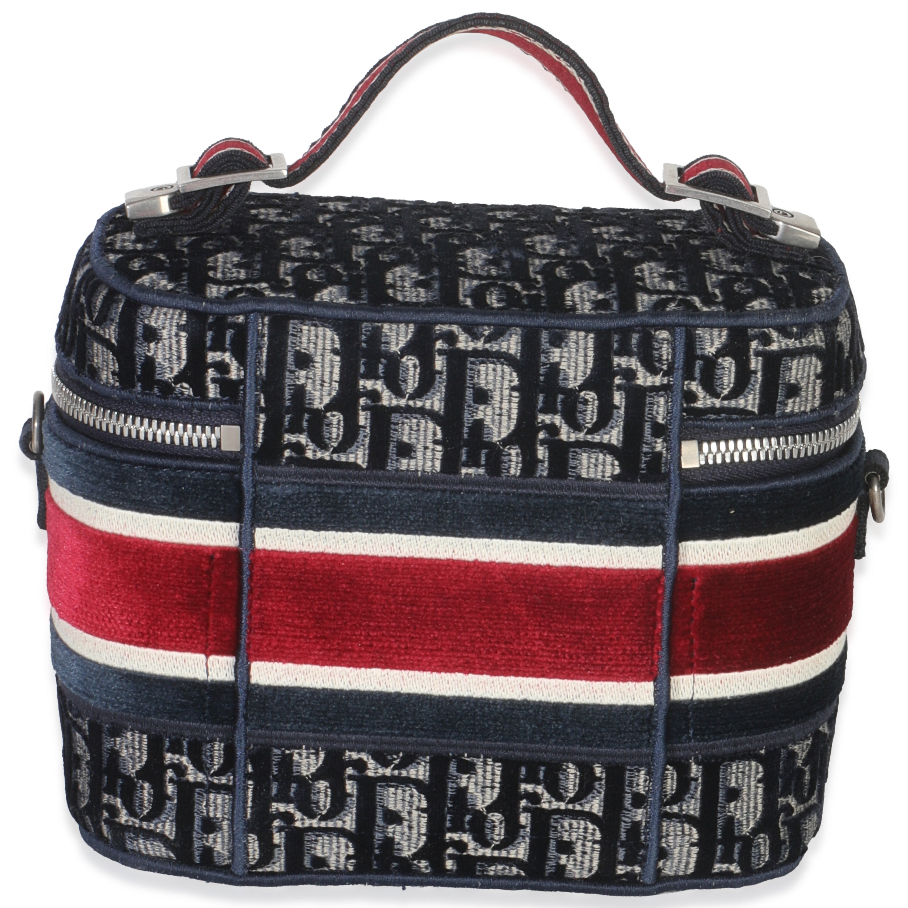Blue Red Velvet Oblique Diortravel Vanity Case