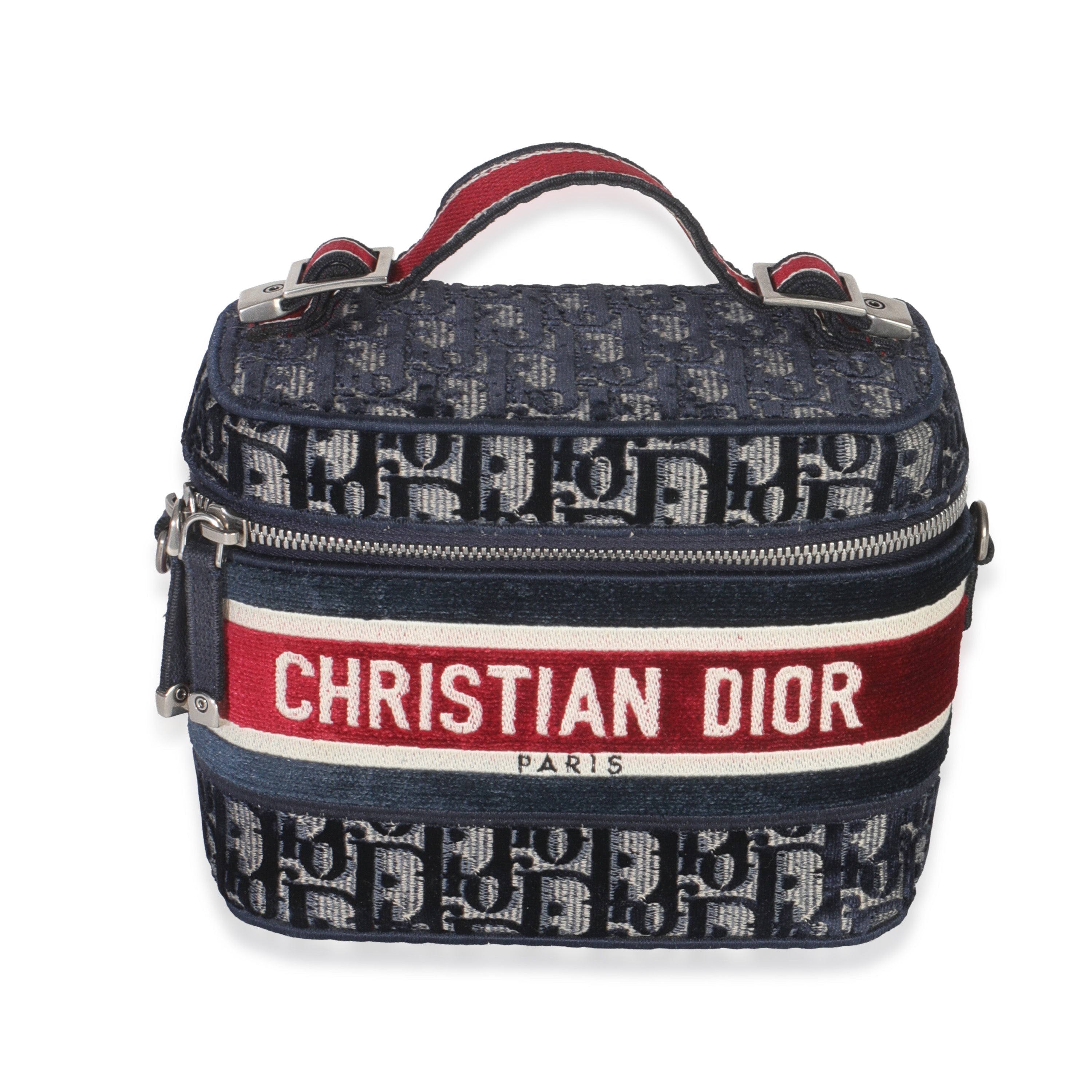 Blue Red Velvet Oblique Diortravel Vanity Case