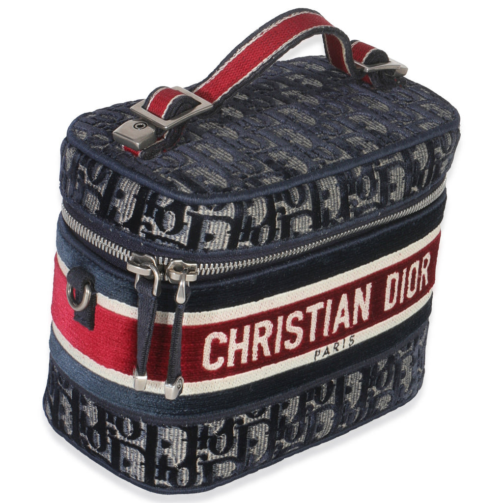 Blue Red Velvet Oblique Diortravel Vanity Case