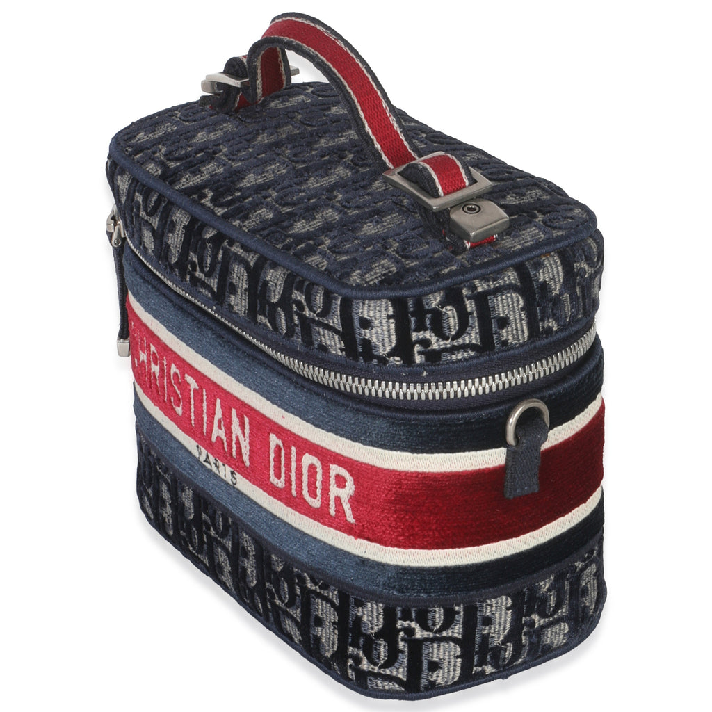 Blue Red Velvet Oblique Diortravel Vanity Case