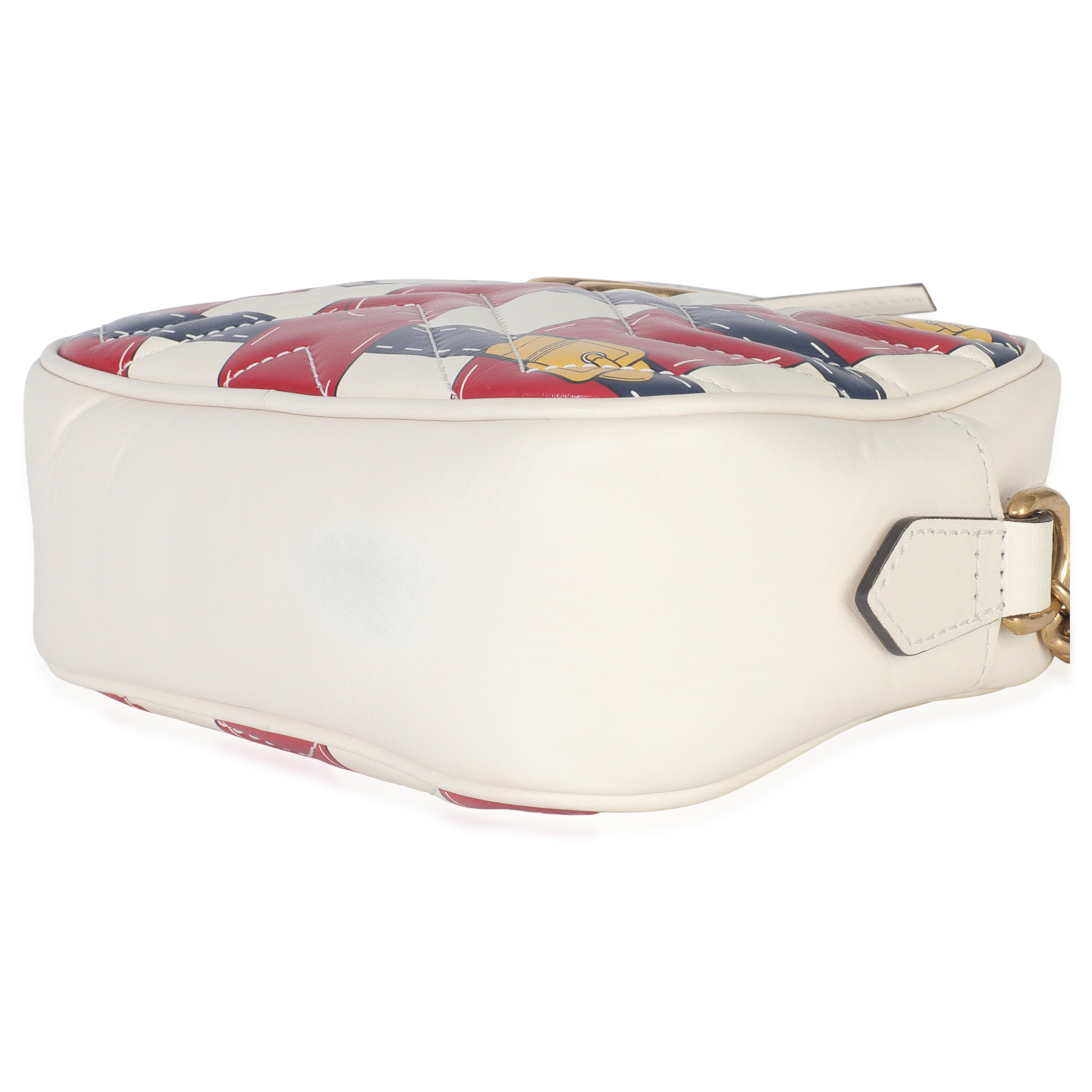 Trompe LOeil Print Calfskin Matelasse Small GG Marmont Camera Bag