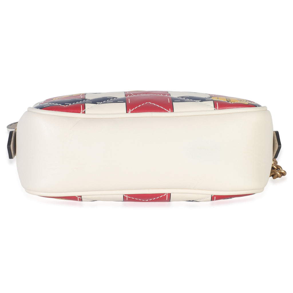 Trompe LOeil Print Calfskin Matelasse Small GG Marmont Camera Bag