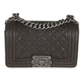 Brown Quilted Caviar Small Boy Handbag