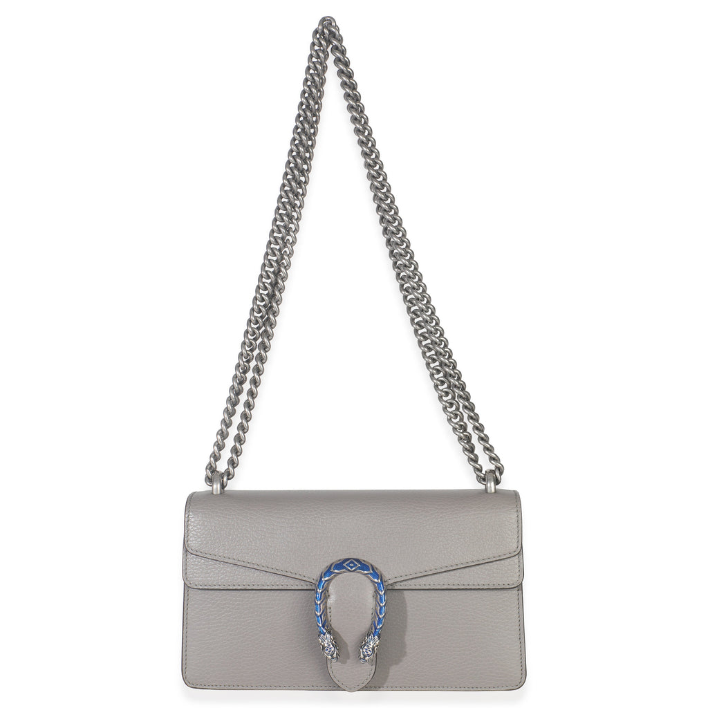 Dusty Grey Pebbled Calfskin Small Dionysus Shoulder Bag
